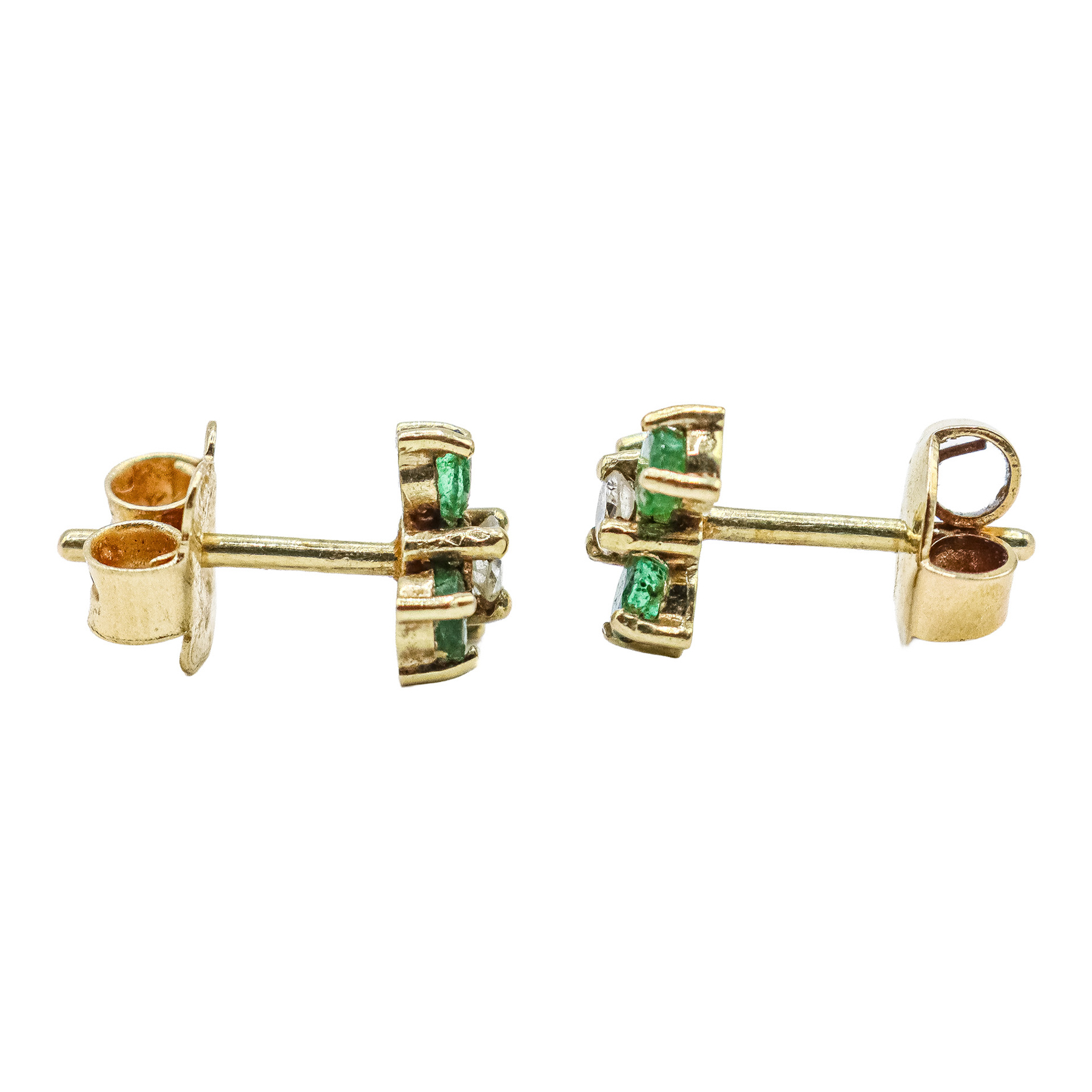 PENDIENTES CON ESMERALDAS Y BRILLANTES
