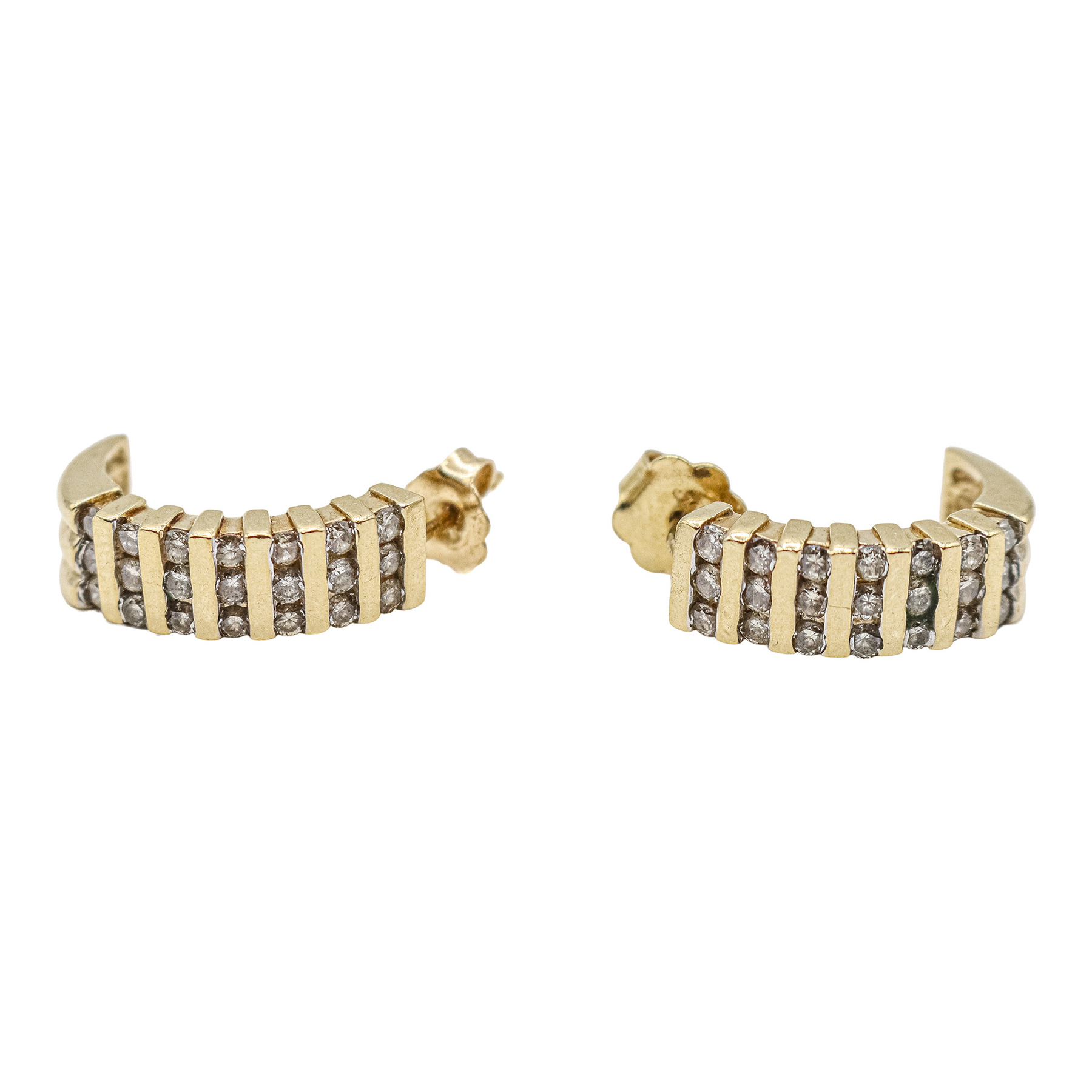 PENDIENTES MEDIA CRIOLLA CON BRILLANTES