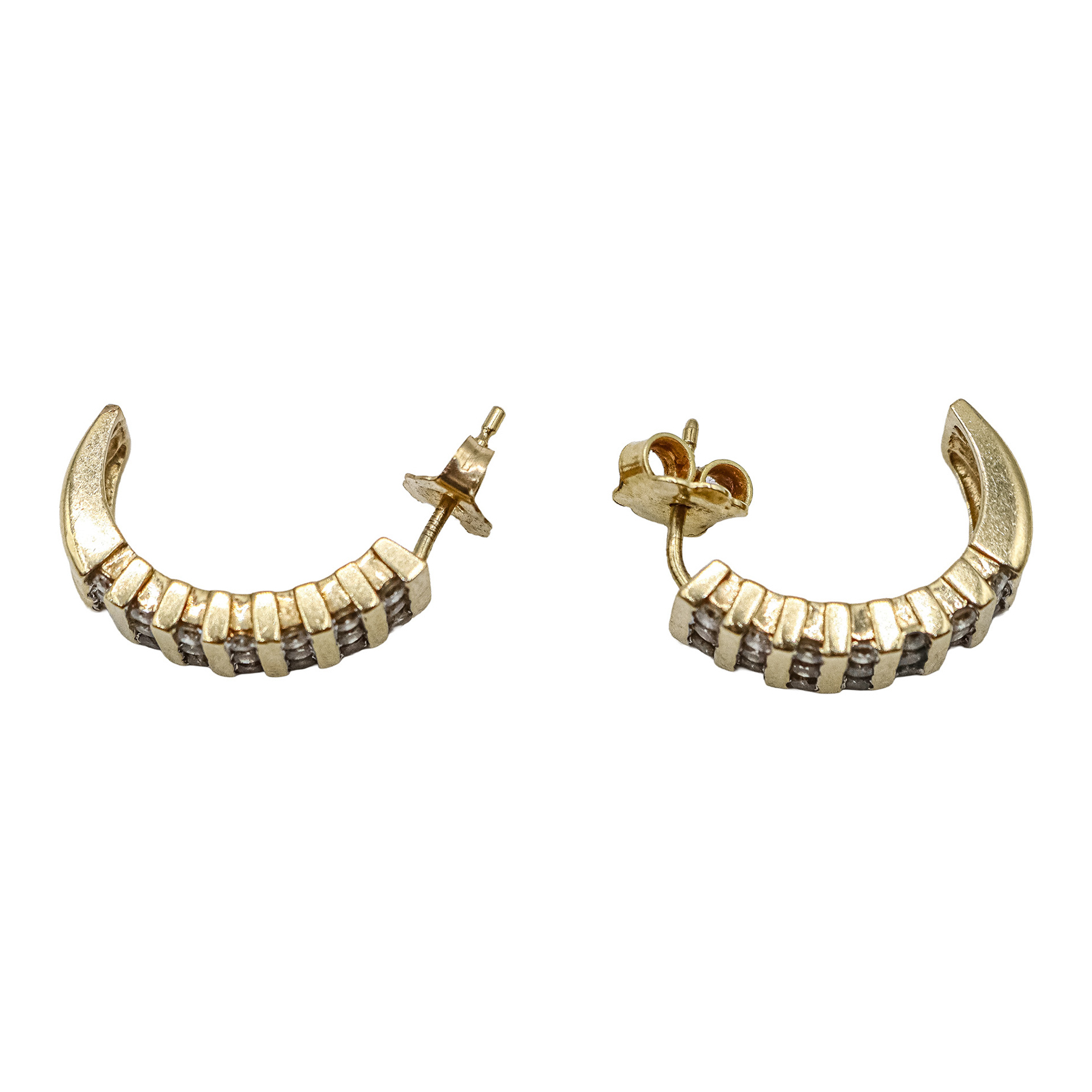 PENDIENTES MEDIA CRIOLLA CON BRILLANTES