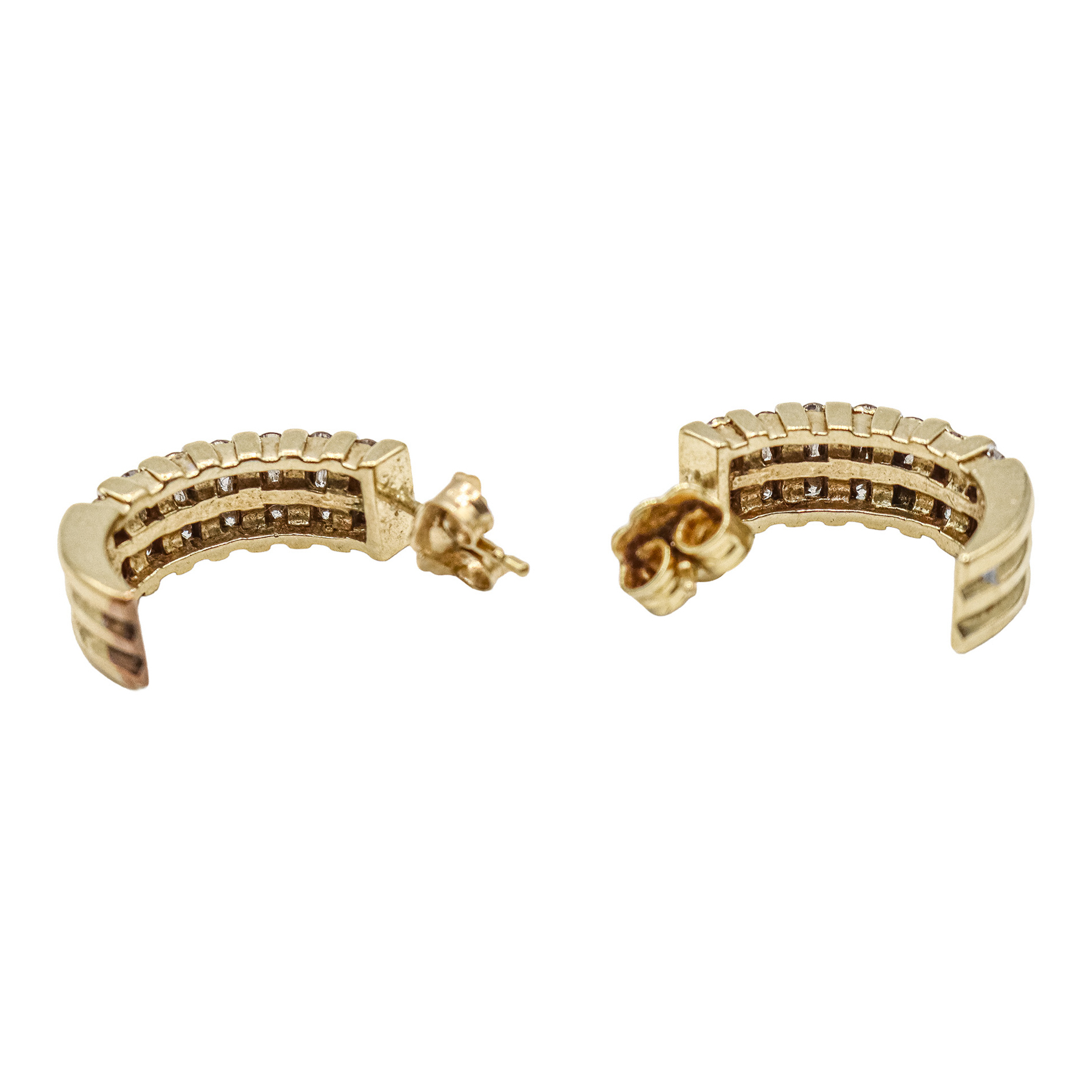 PENDIENTES MEDIA CRIOLLA CON BRILLANTES