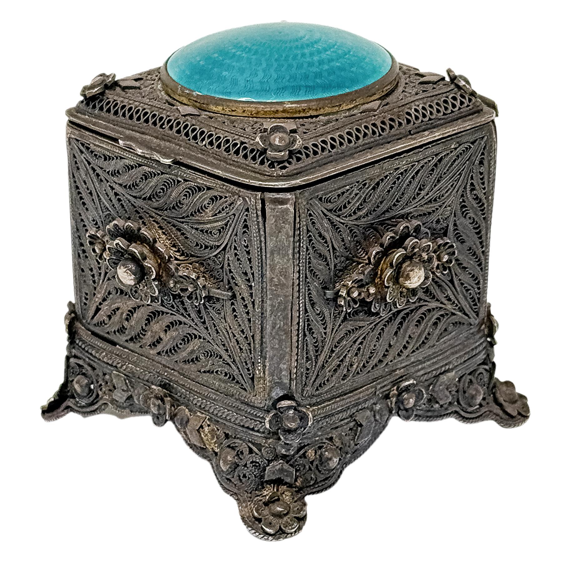 CAJA JOYERO CON ESMALTE DE MEDIADOS S.XX