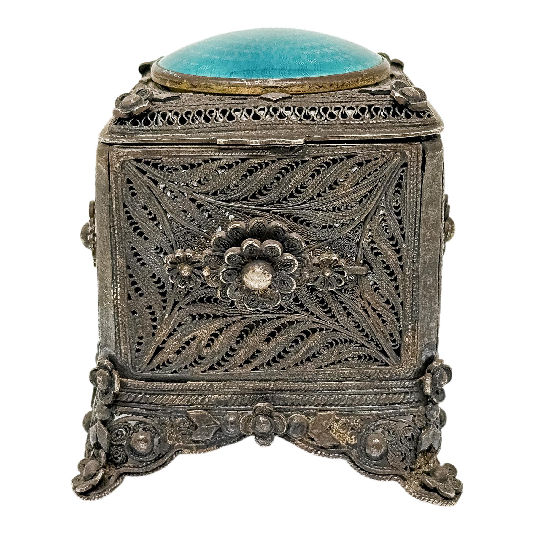 CAJA JOYERO CON ESMALTE DE MEDIADOS S.XX