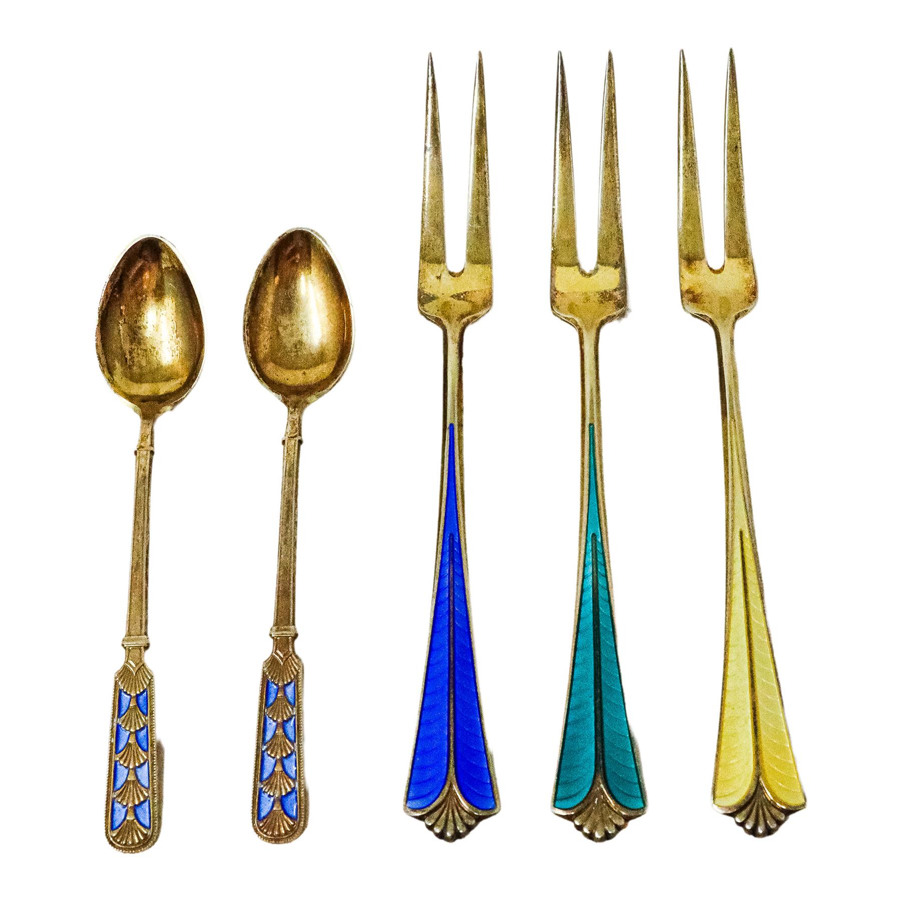 CUBIERTOS DE PLATA DE DAVID ANDERSEN, AÑOS 60