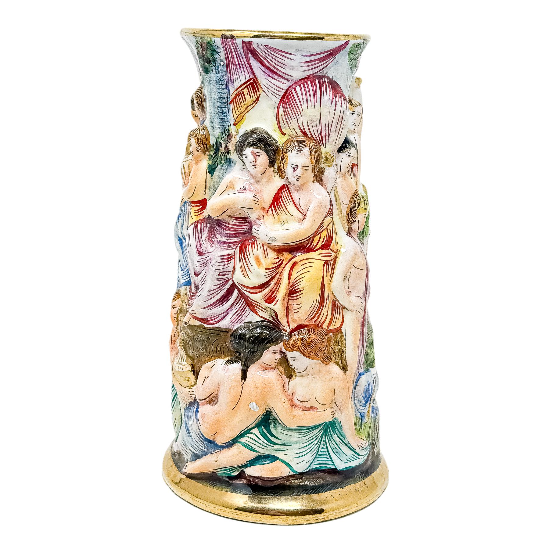 JARRÓN CAPODIMONTE MEDIADOS S.XX