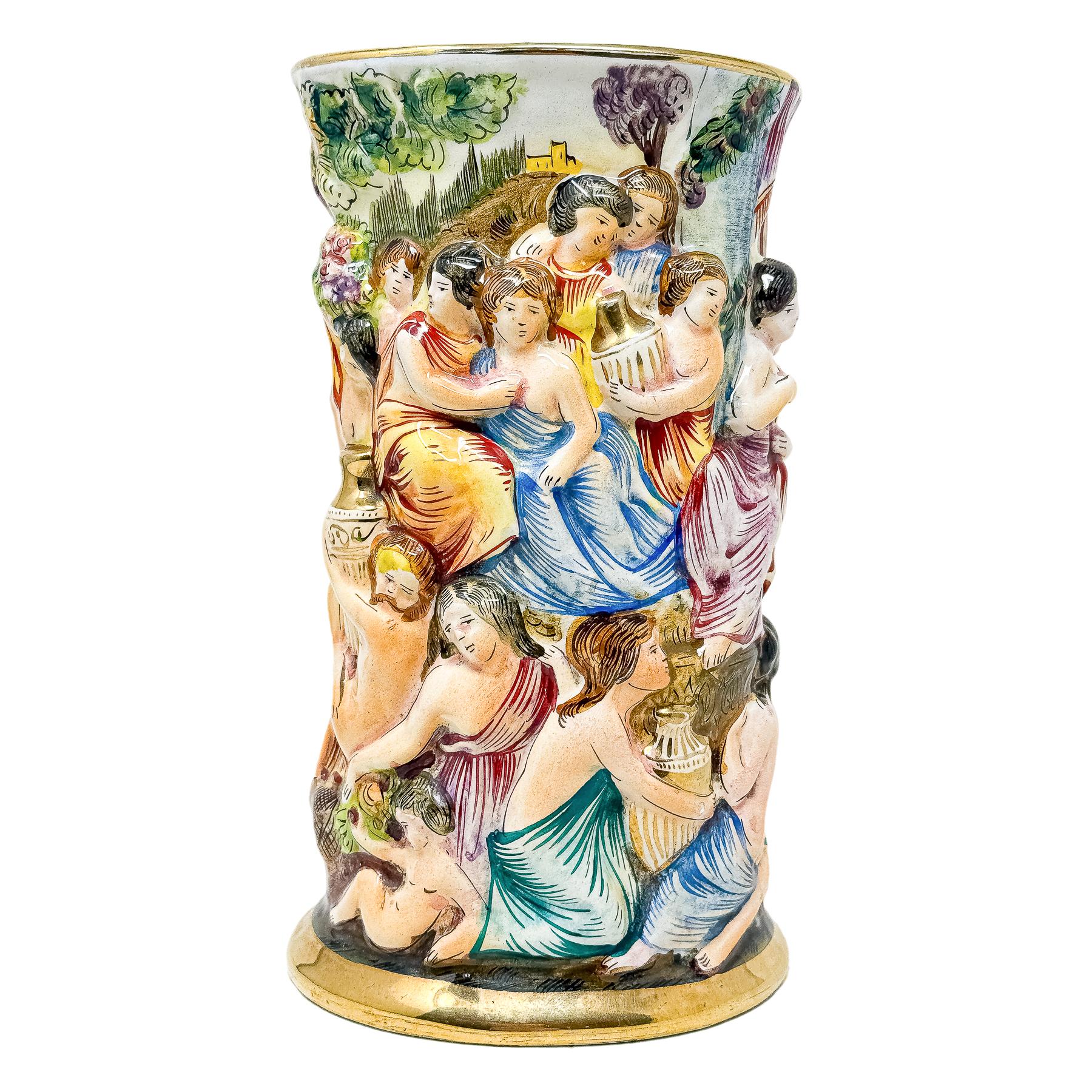 JARRÓN CAPODIMONTE MEDIADOS S.XX