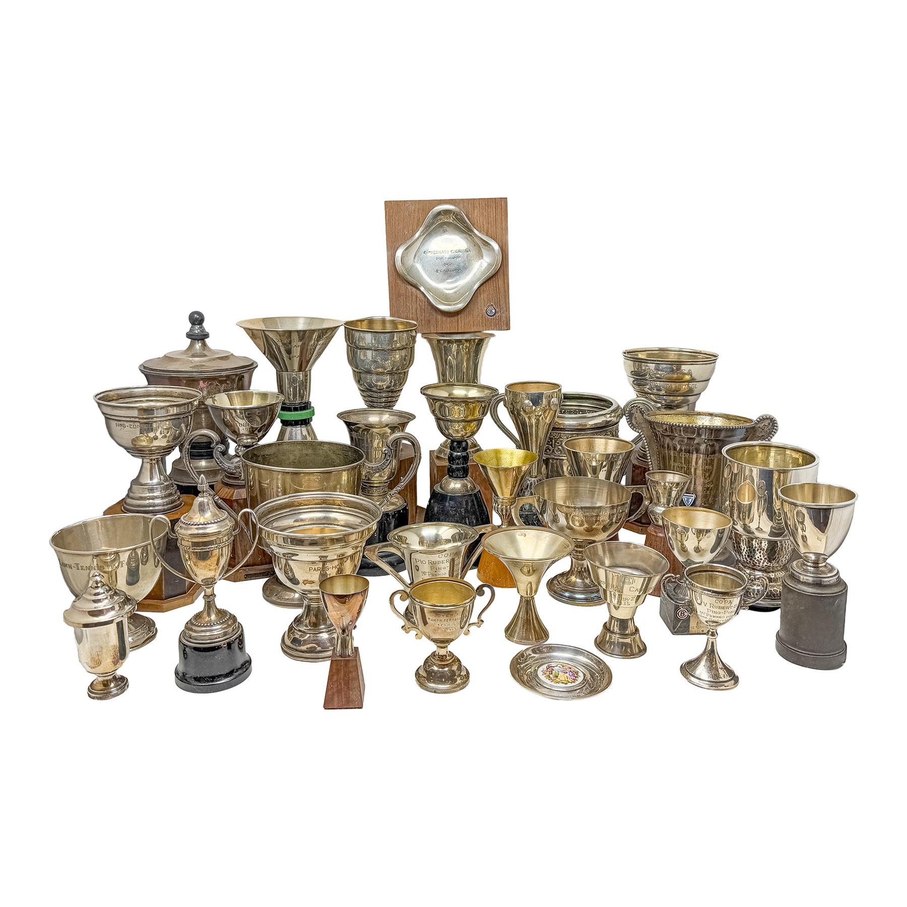 LOTE DE TROFEOS EN PLATA DE LA SEGUNDA MITAD DE SIGLO XX