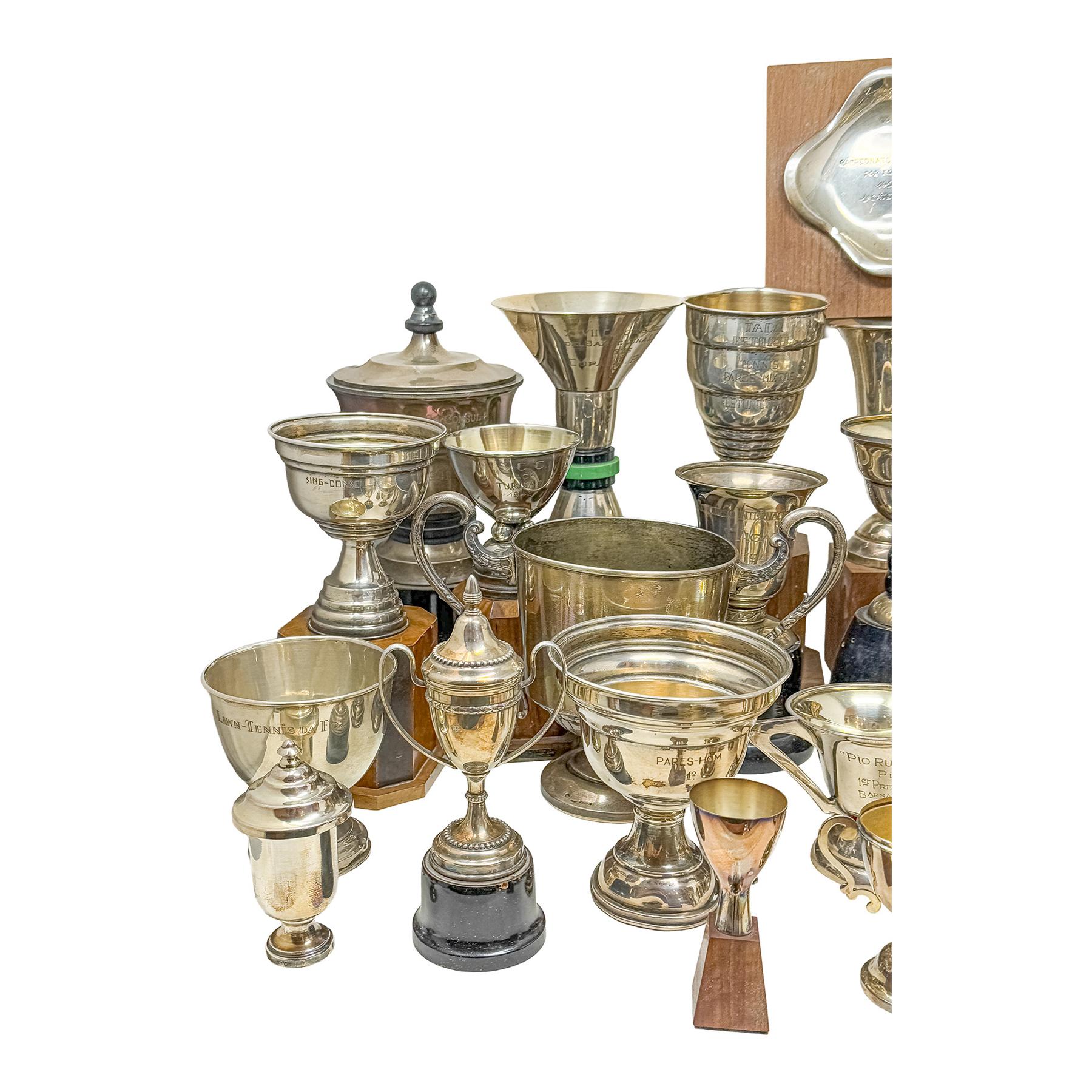 LOTE DE TROFEOS EN PLATA DE LA SEGUNDA MITAD DE SIGLO XX