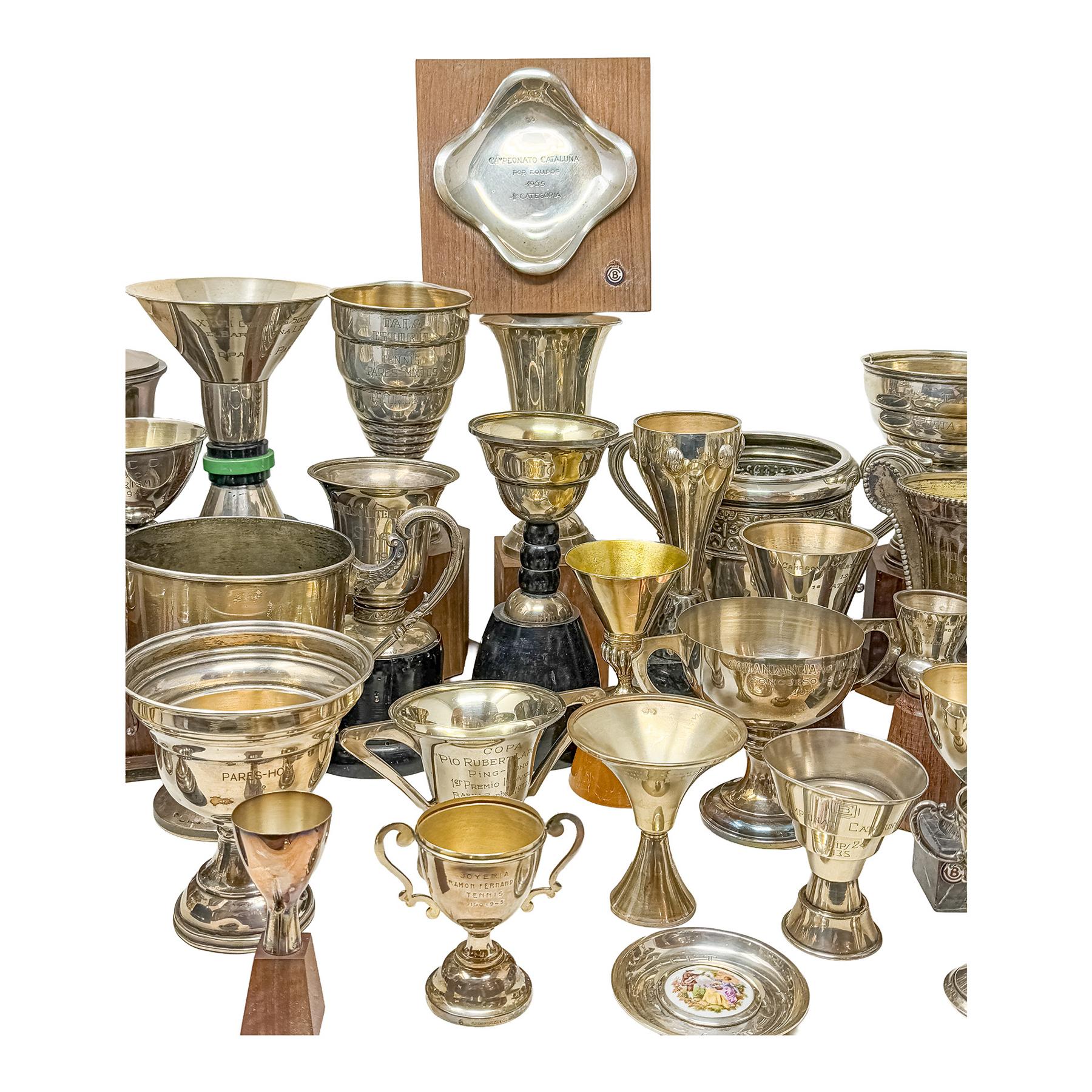 LOTE DE TROFEOS EN PLATA DE LA SEGUNDA MITAD DE SIGLO XX