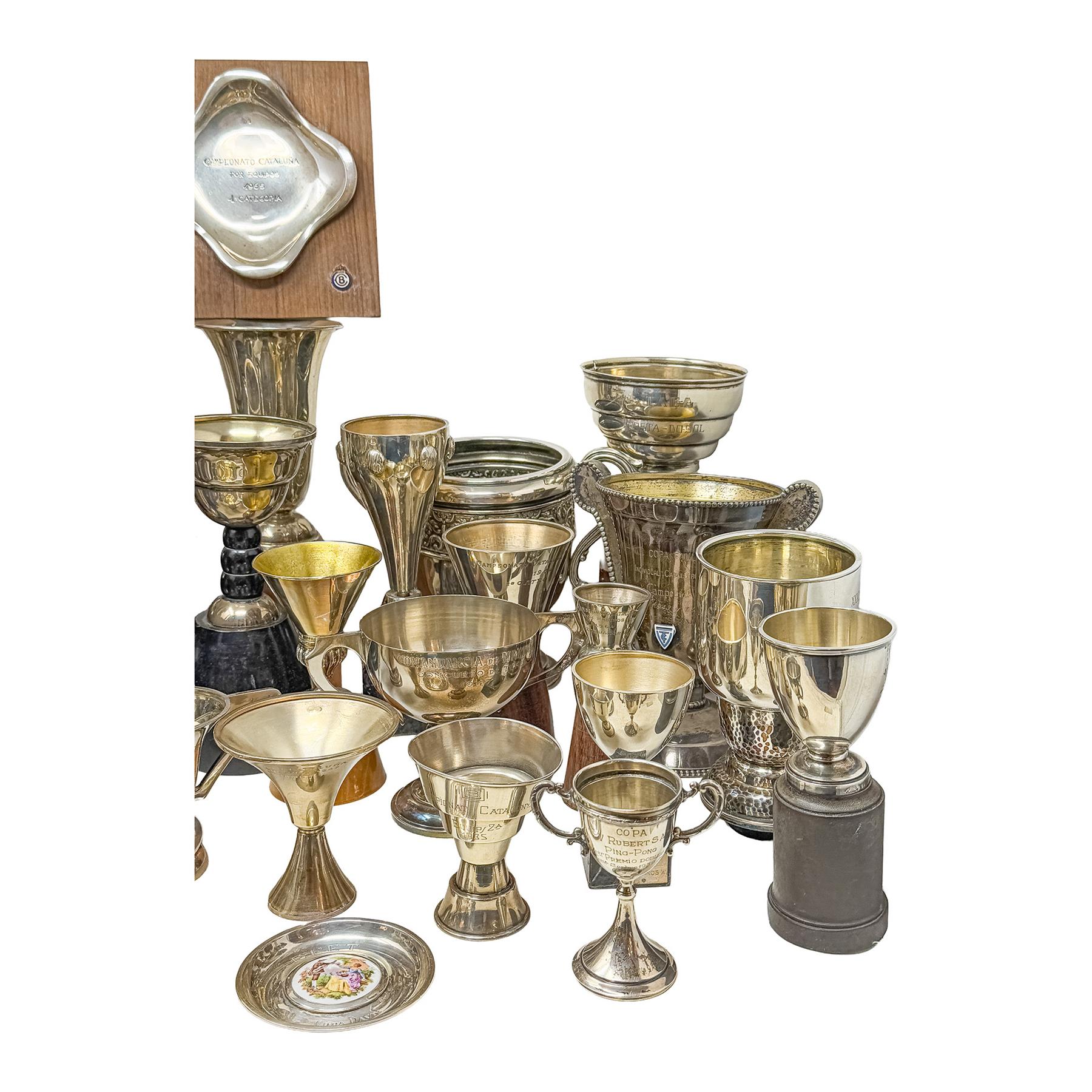 LOTE DE TROFEOS EN PLATA DE LA SEGUNDA MITAD DE SIGLO XX