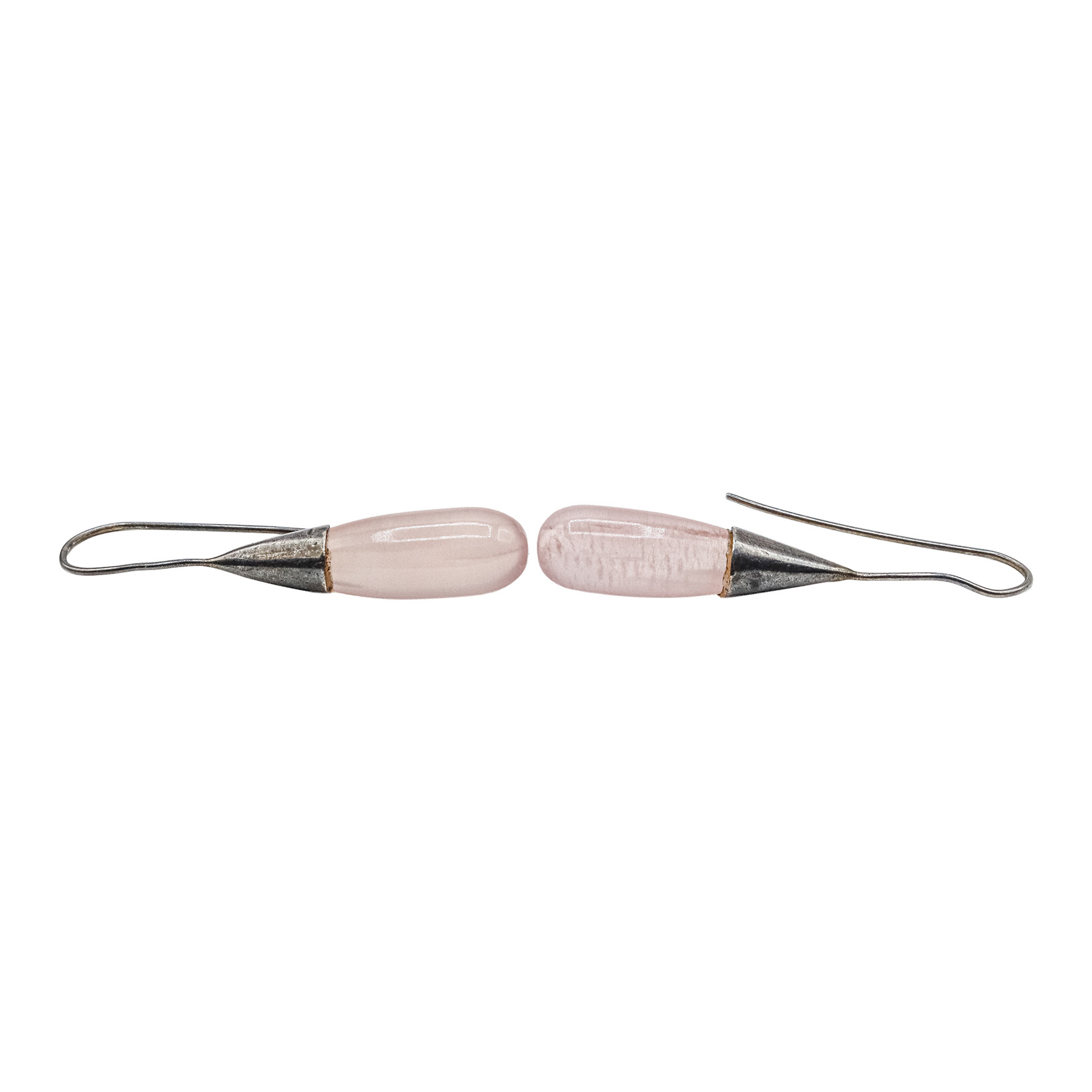 PENDIENTES LARGOS CON CUARZO ROSA