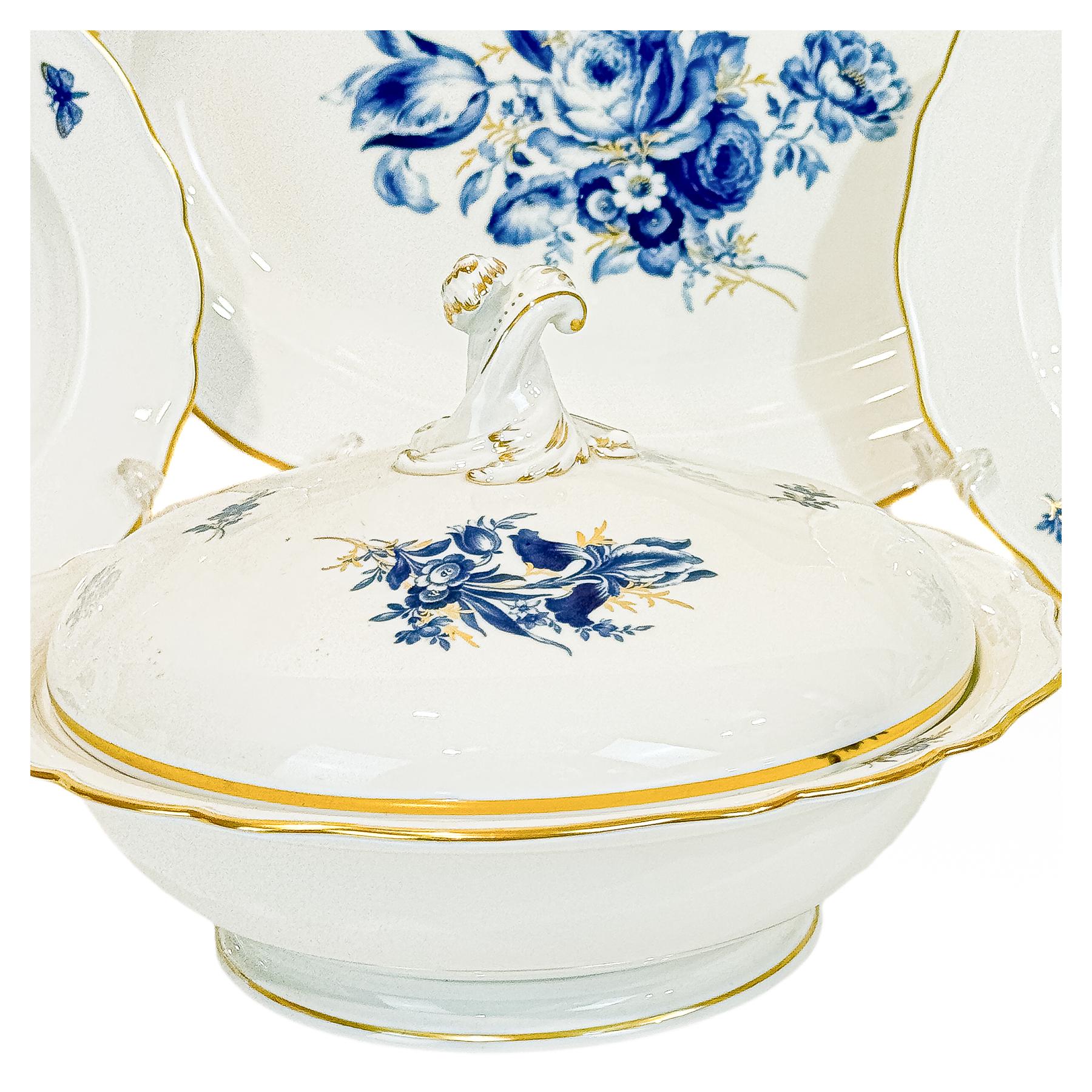 PIEZAS DE VAJILLA EN PORCELANA MEISSEN AQUATINTA 
