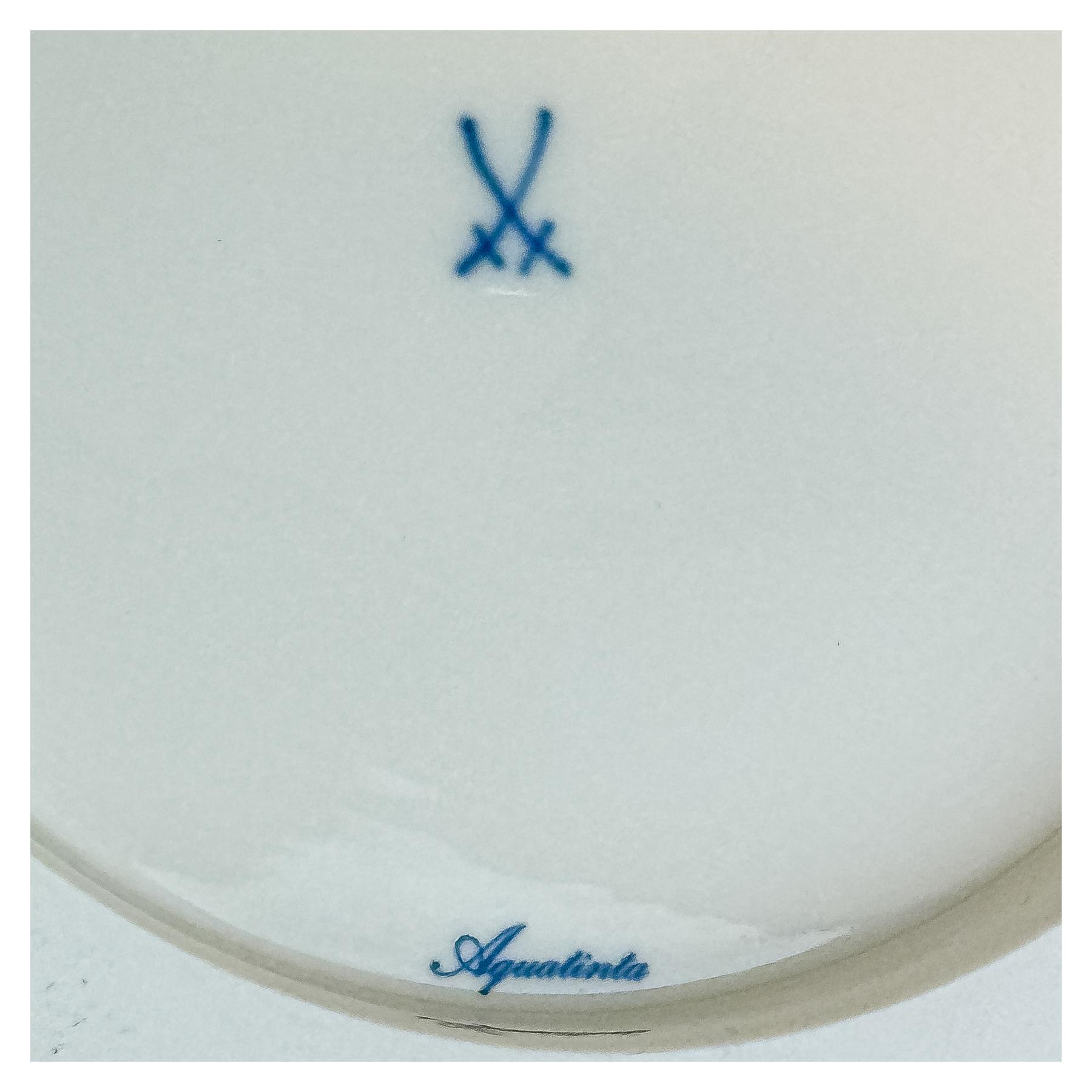 PIEZAS DE VAJILLA EN PORCELANA MEISSEN AQUATINTA 