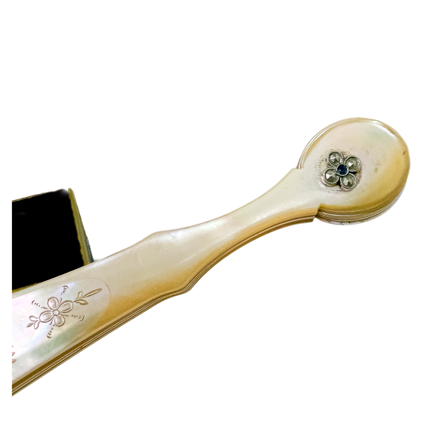 ABANICO DE NACAR DE FLES DEL S.XIX