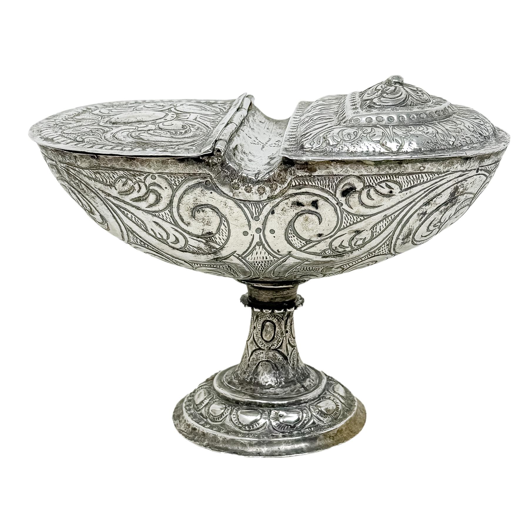 NAVETA DE PLATA ESPAÑOLA DEL SIGLO XVIII