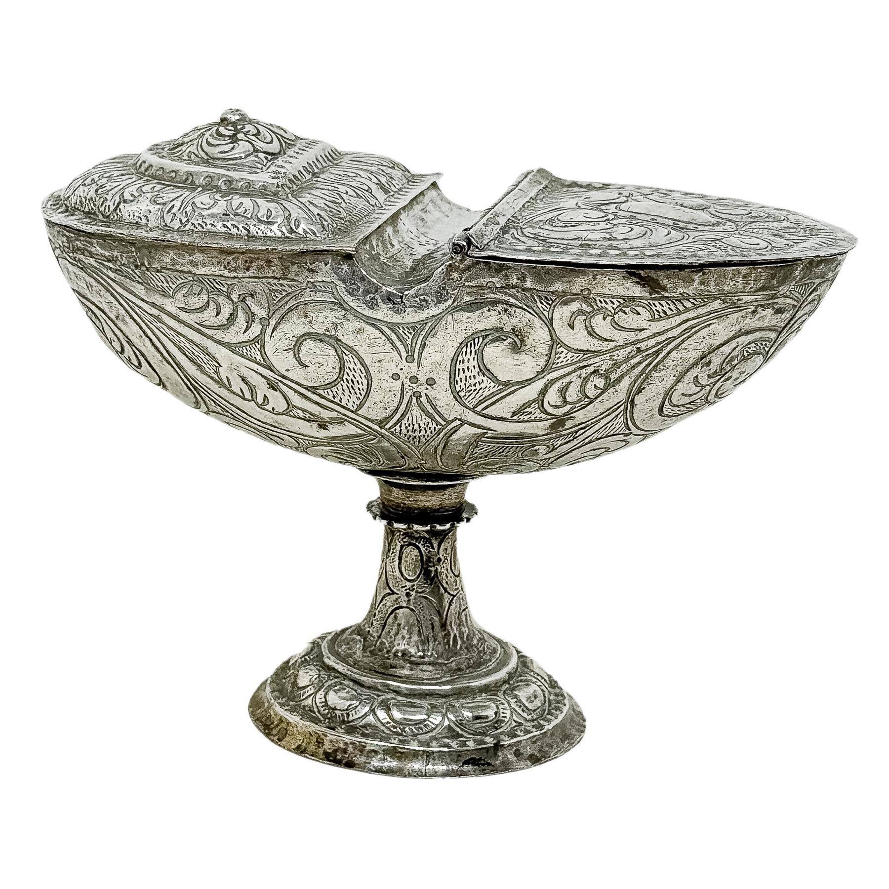 NAVETA DE PLATA ESPAÑOLA DEL SIGLO XVIII