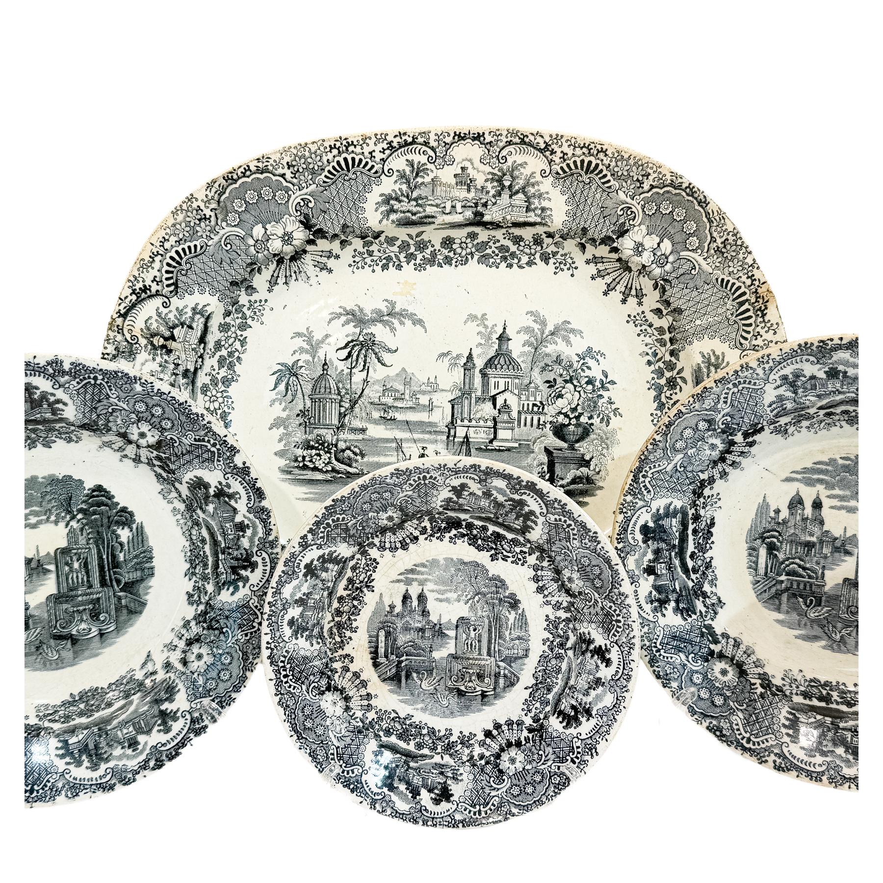 CONJUNTO DE PIEZAS DE VAJILLA PICKMAN DE PPS. DEL S.XX