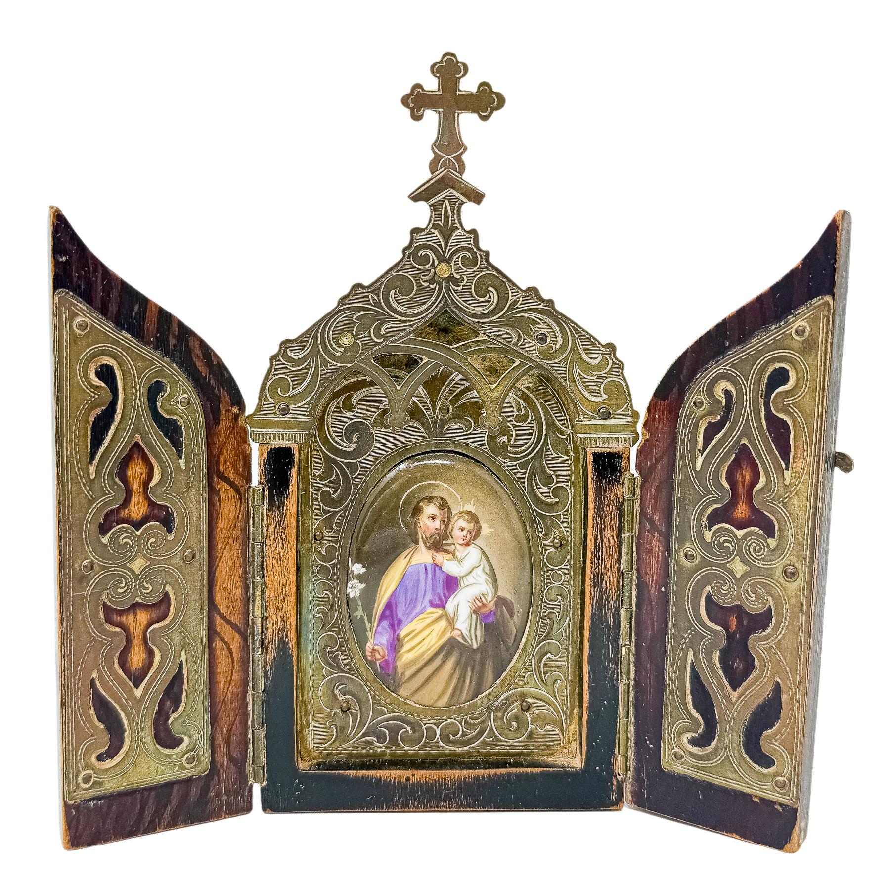 PEQUEÑO TRÍPTICO ALTAR DEL PRIMER TERCIO DEL S.XX