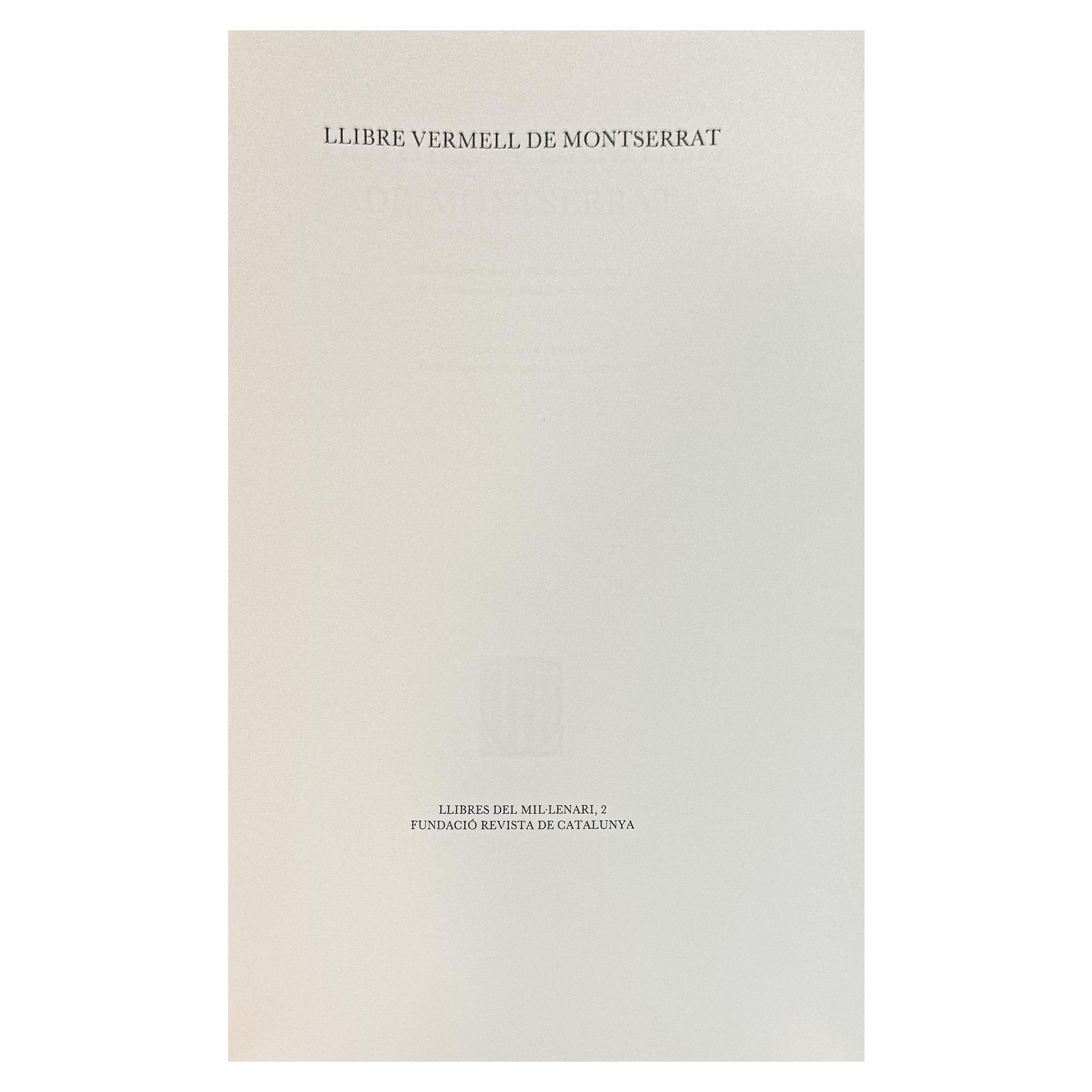 LLIBRE VERMELL DE MONTSERRAT