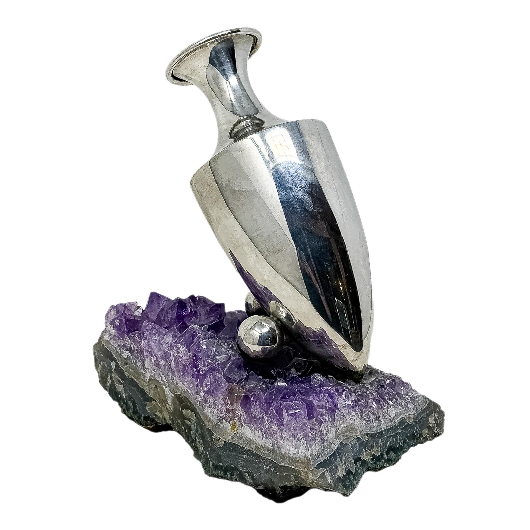 ÁMFORA DE PLATA SOBRE PIEDRA AMATISTA