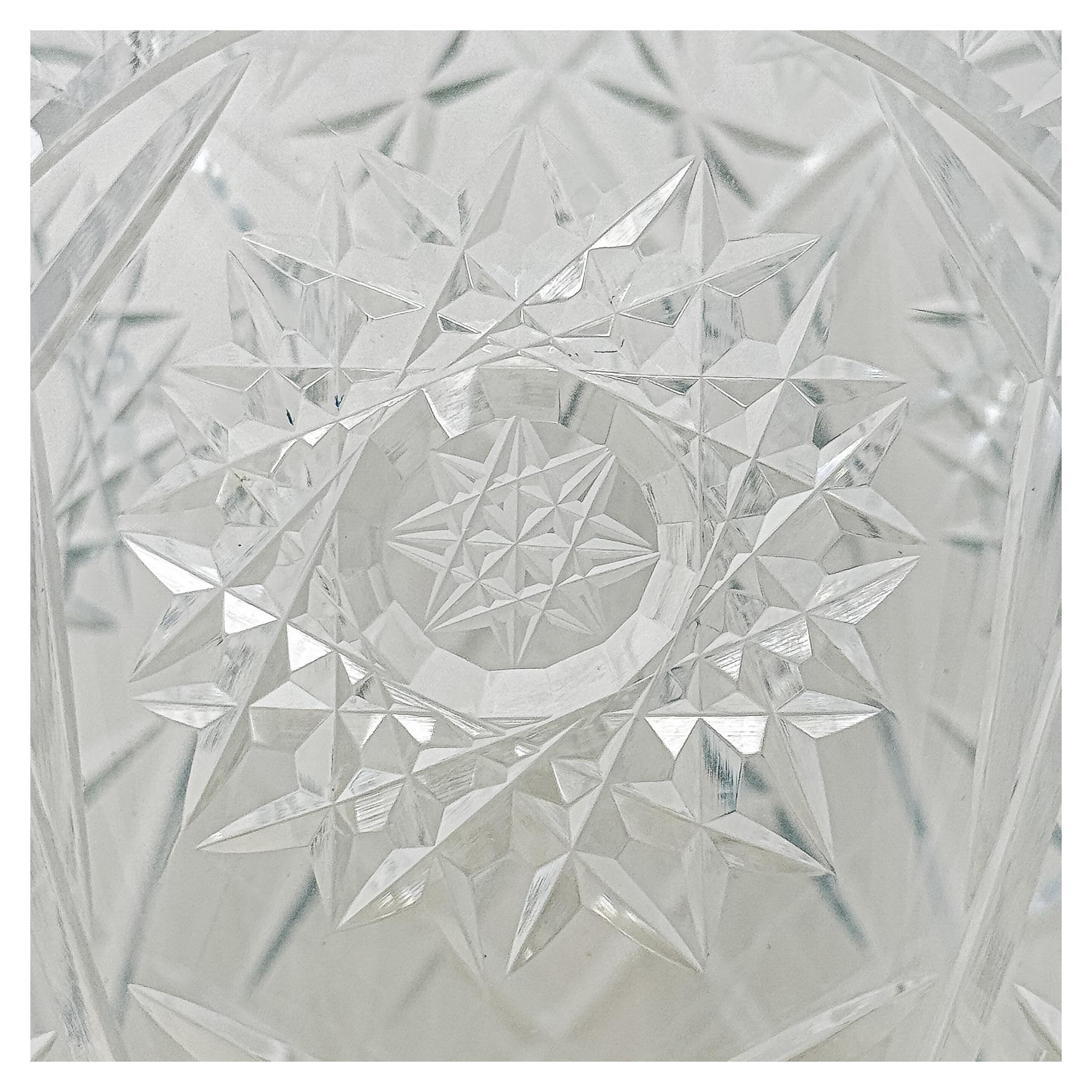 JARRÓN DE CRISTAL Y PLATA DEL ÚLTIMO TERCIO DE S. XX