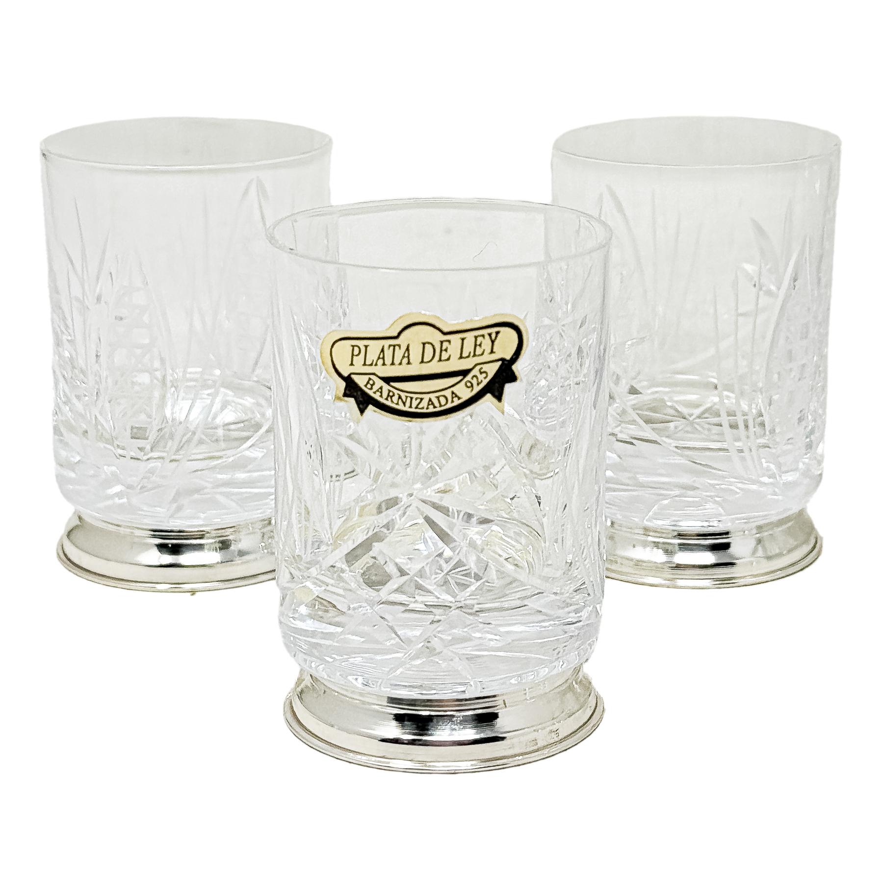 CONJUNTO LICORERO DE CRISTAL Y PLATA DEL ÚLTIMO CUARTO S. XX
