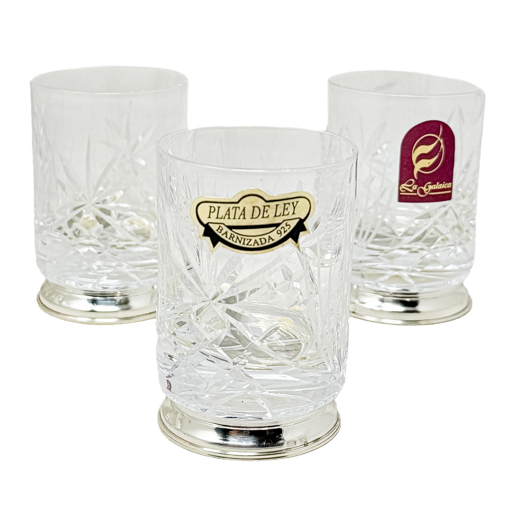 CONJUNTO LICORERO DE CRISTAL Y PLATA DEL ÚLTIMO CUARTO S. XX