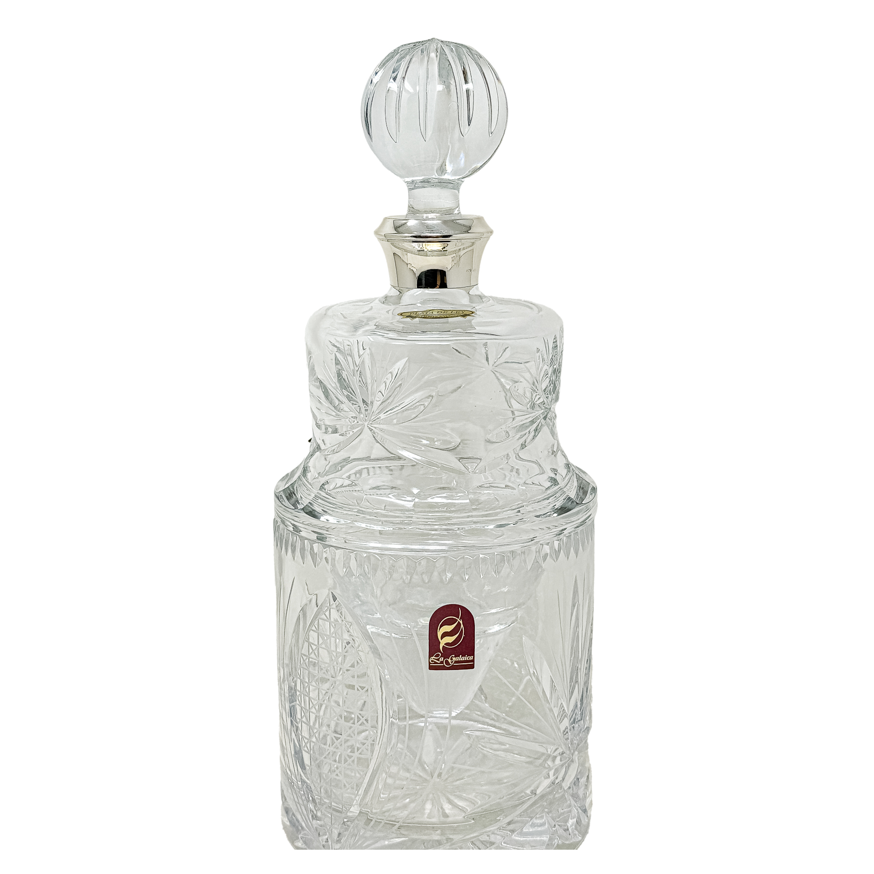 CONJUNTO LICORERO DE CRISTAL Y PLATA DEL ÚLTIMO CUARTO S. XX