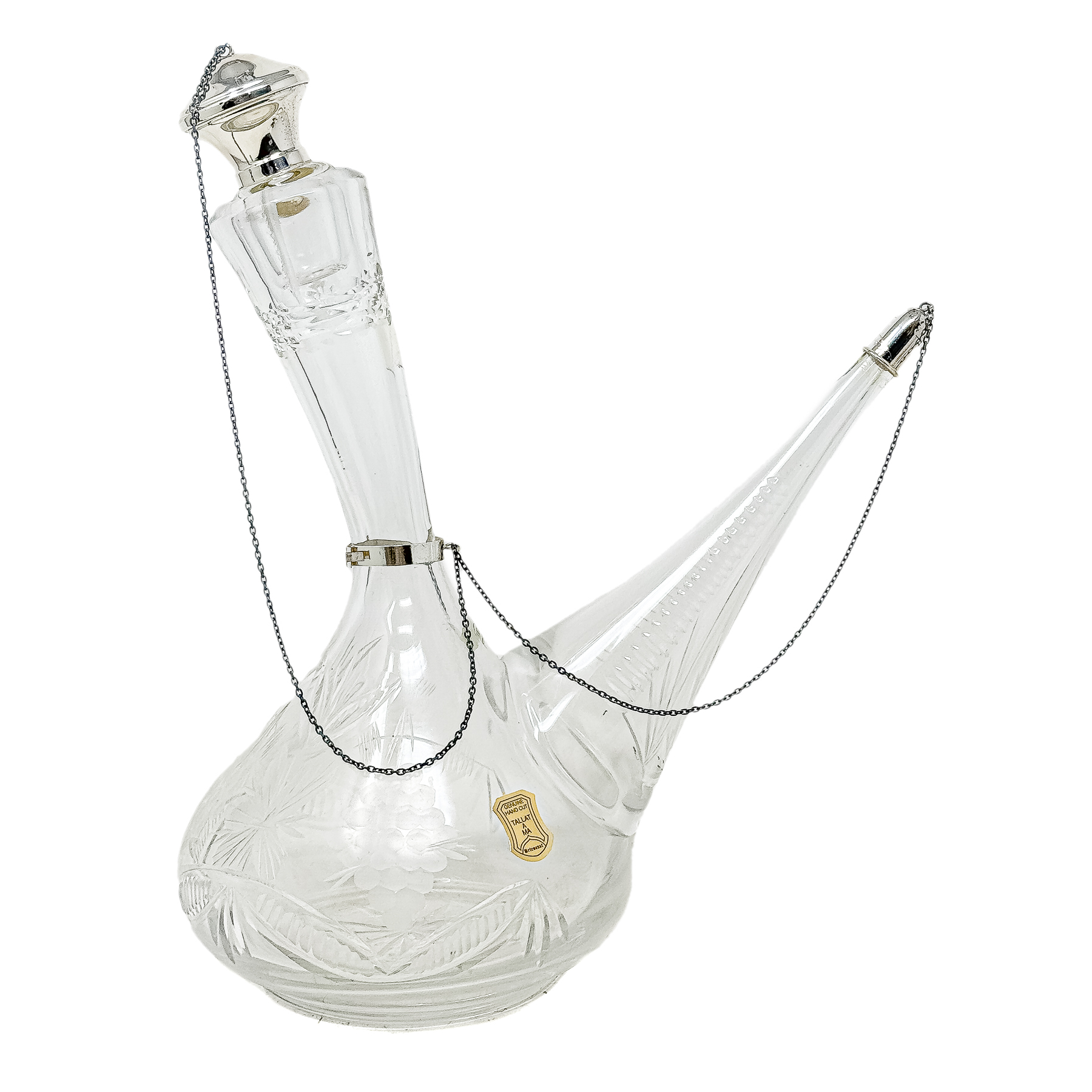 PORRÓN DE CRISTAL Y PLATA DEL ÚLTIMO TERCIO DE S. XX
