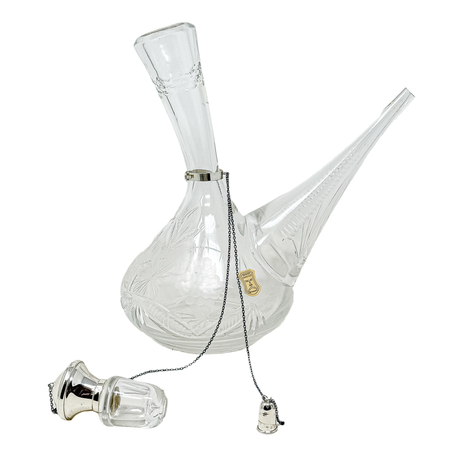 PORRÓN DE CRISTAL Y PLATA DEL ÚLTIMO TERCIO DE S. XX
