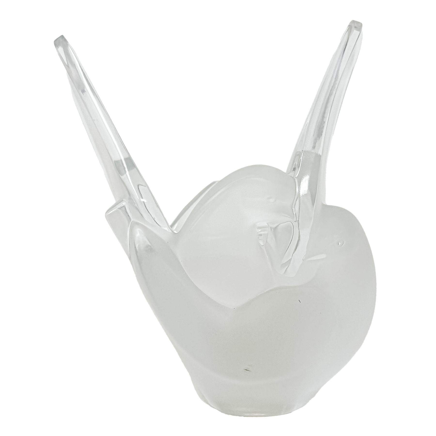 FIGURA DE PÁJARO DE CRISTAL LALIQUE DEL ÚLTIMO CUARTO S. XX