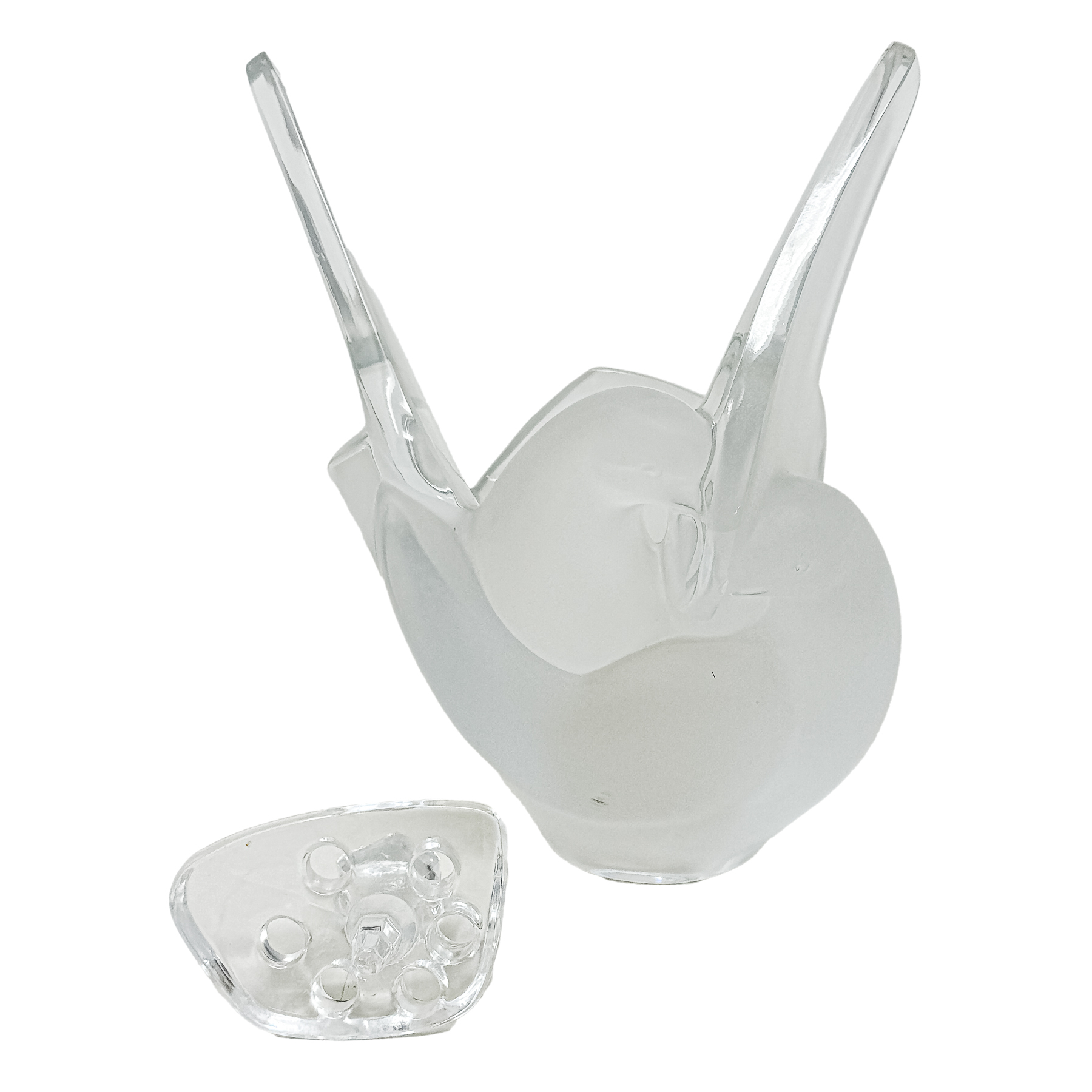 FIGURA DE PÁJARO DE CRISTAL LALIQUE DEL ÚLTIMO CUARTO S. XX