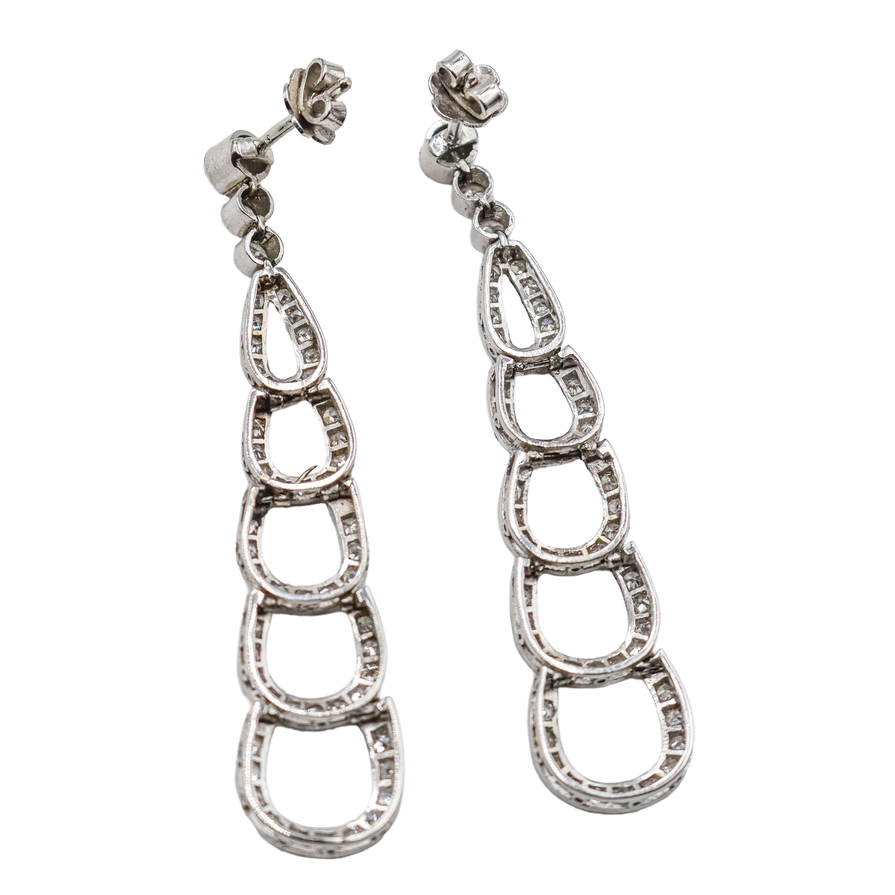 PENDIENTES CON DIAMANTES ART DECÓ, AÑOS 30