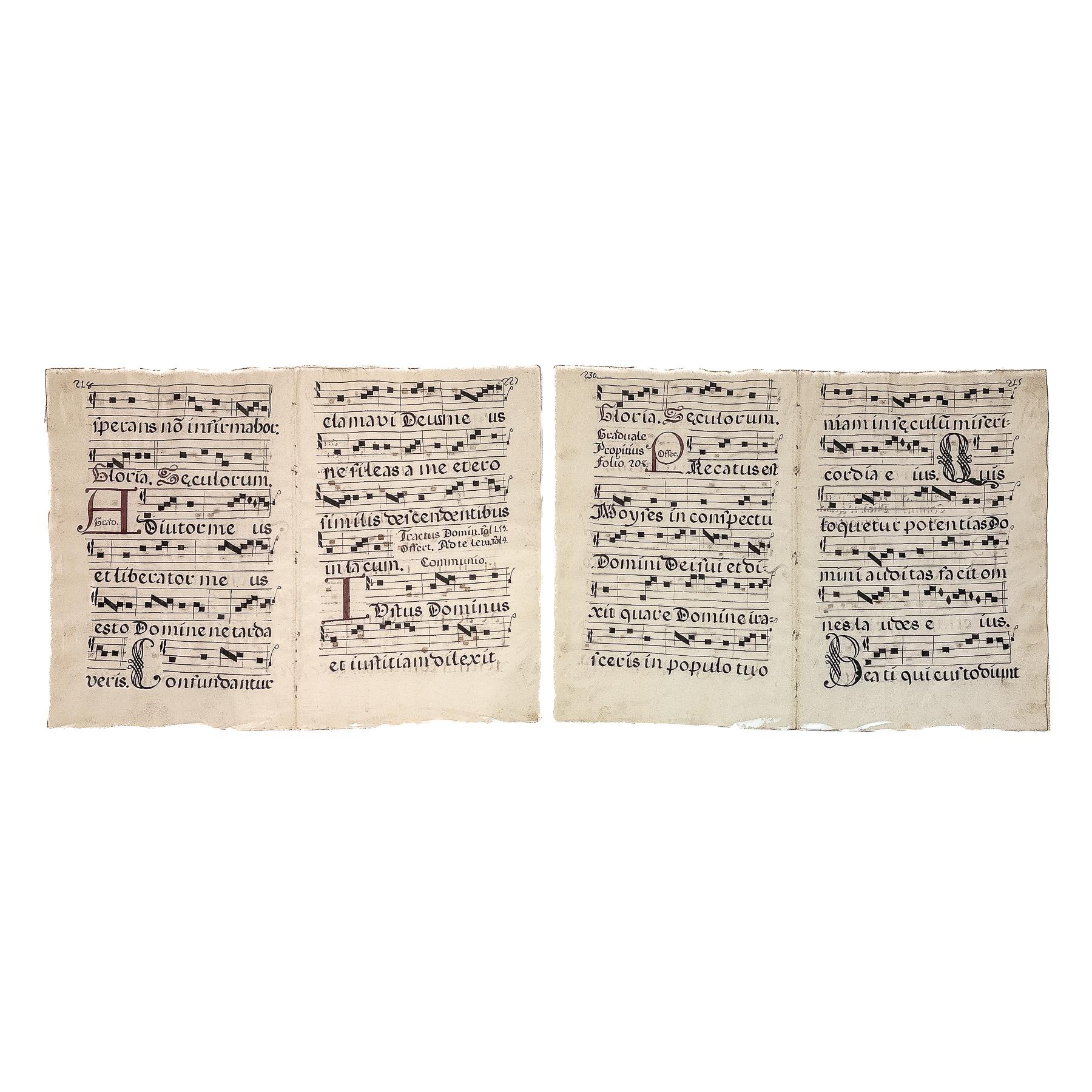DOS HOJAS DE CANTORAL S.XVIII