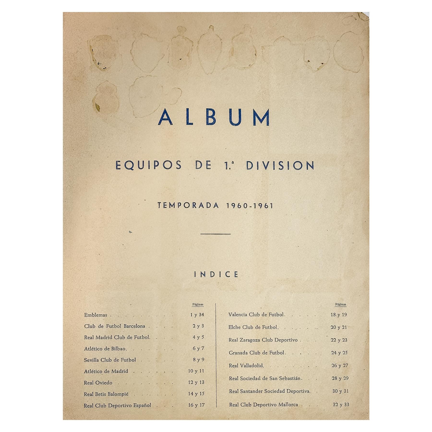 ALBUM DE CROMOS DE 1961