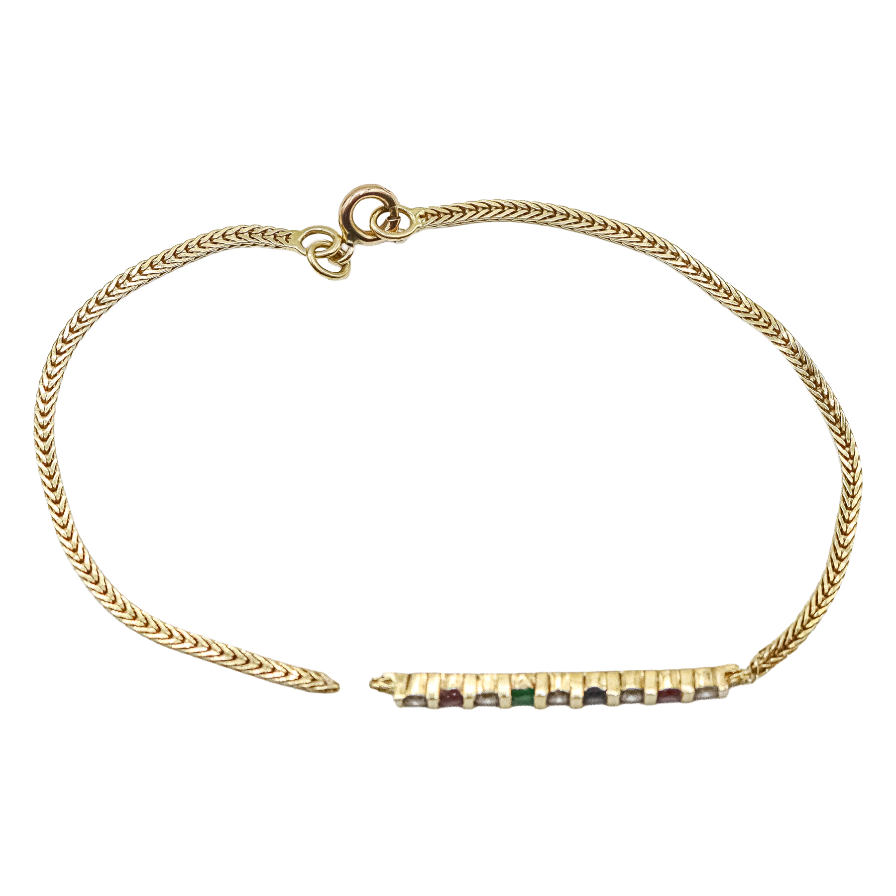 PULSERA CON BRILLANTES, ESMERALDA, ZAFIRO Y RUBÍES