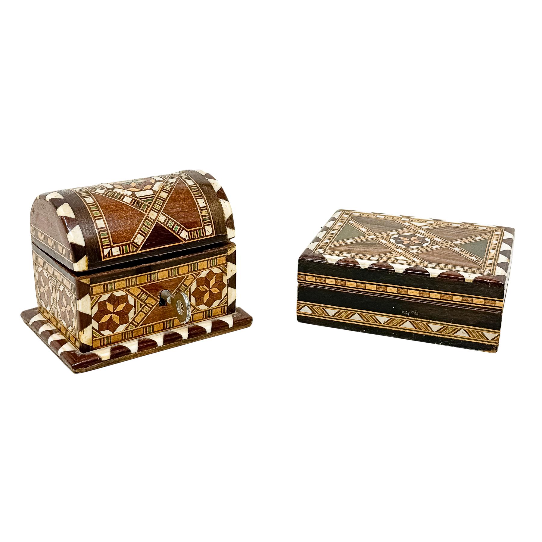 DOS CAJITAS DE TARACEA DE MEDIADOS DE SIGLO XX