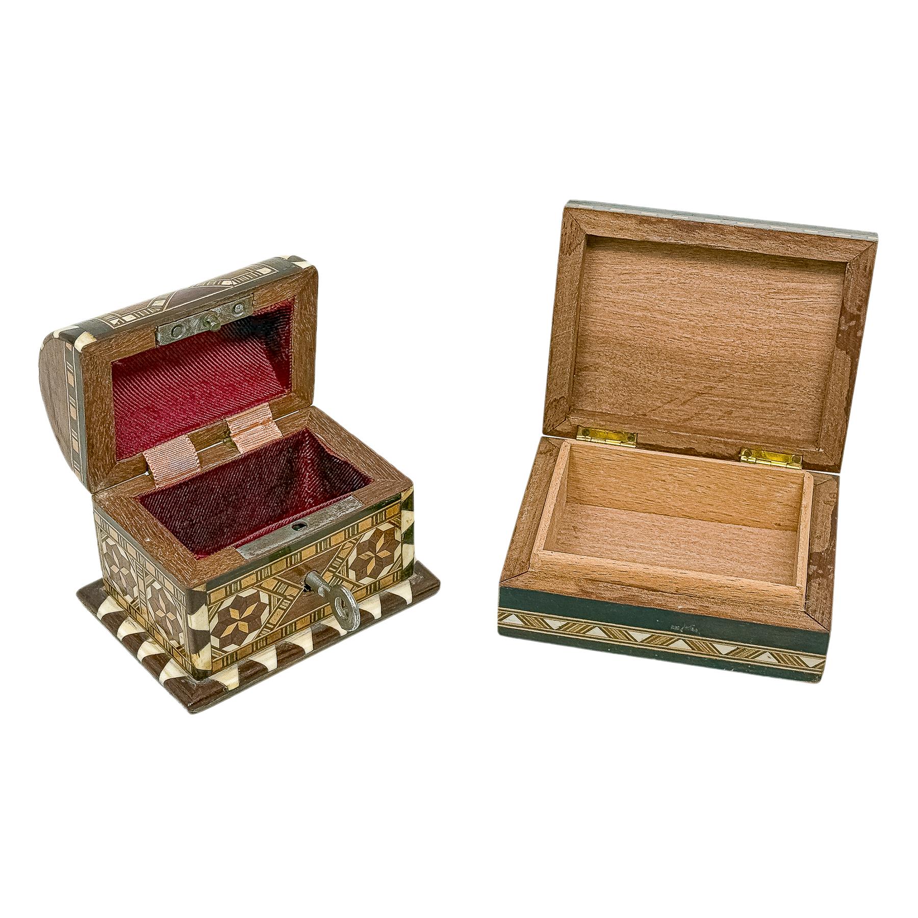 DOS CAJITAS DE TARACEA DE MEDIADOS DE SIGLO XX