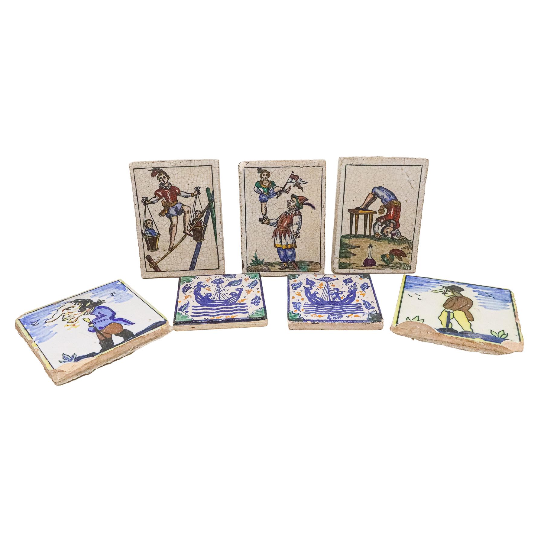 SEIS BALDOSAS DECORATIVAS DE LA SEGUNDA MITAD DEL S.XX