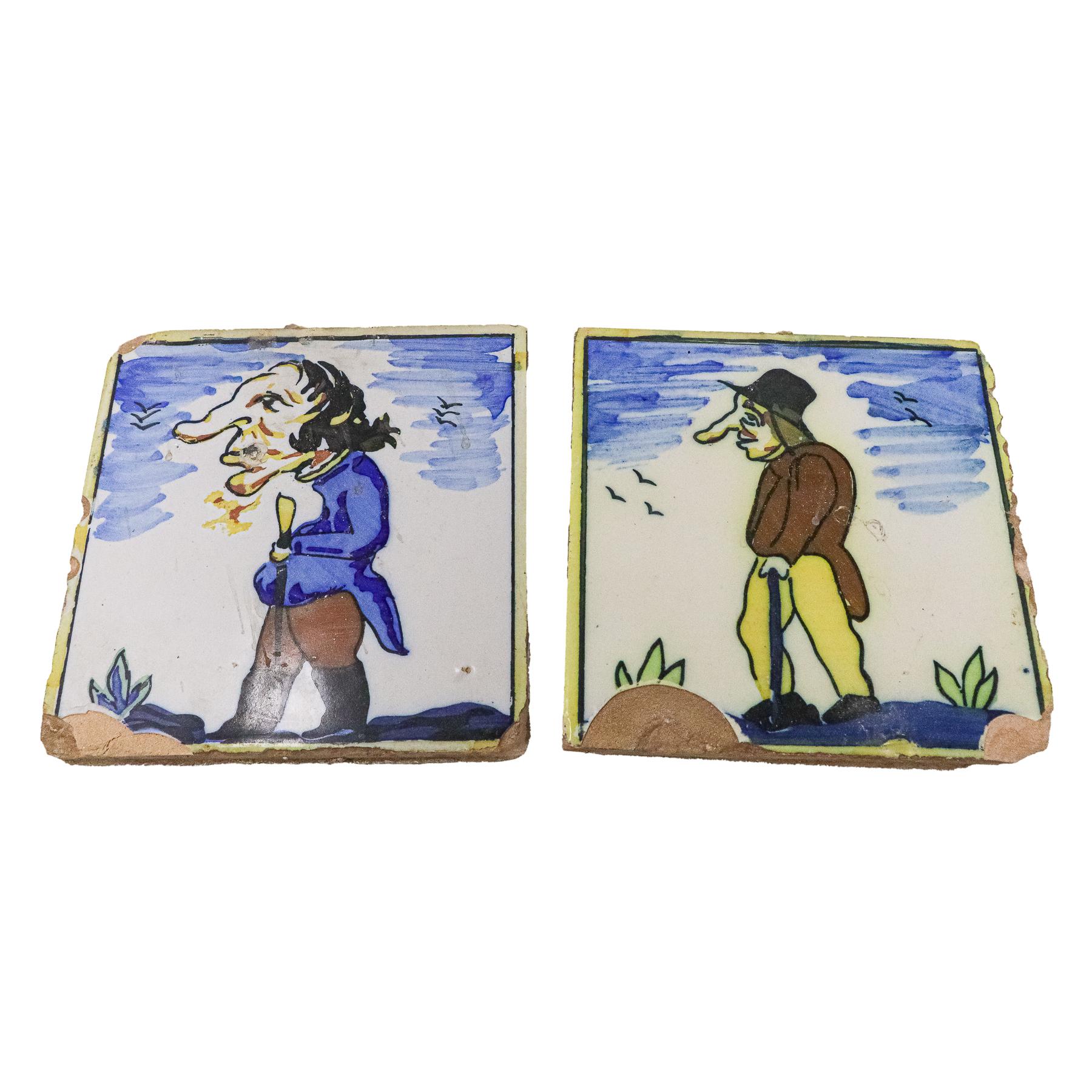 SEIS BALDOSAS DECORATIVAS DE LA SEGUNDA MITAD DEL S.XX