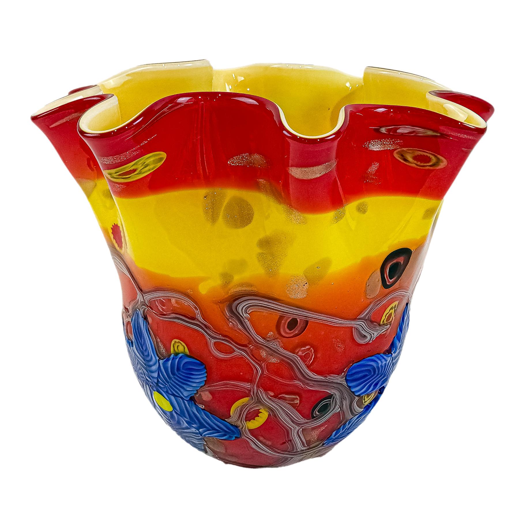 JARRÓN CENTRO DE MESA EN CRISTAL DE MURANO
