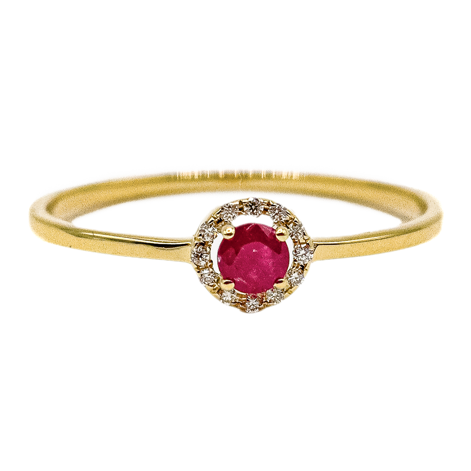 ANILLO ROSETÓN DE BRILLANTES Y RUBÍ
