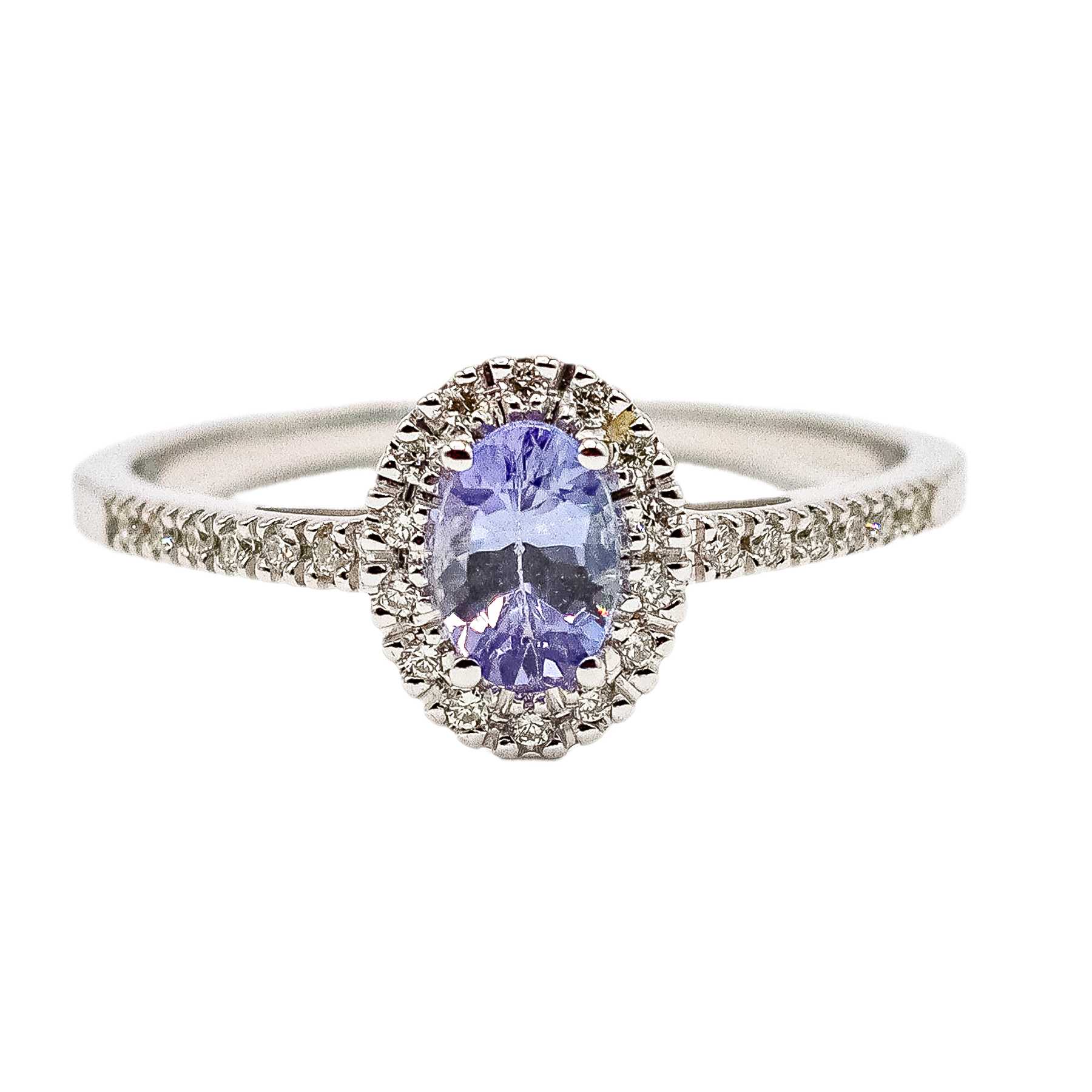 ANILLO ROSETÓN CON TANZANITA Y BRILLANTES