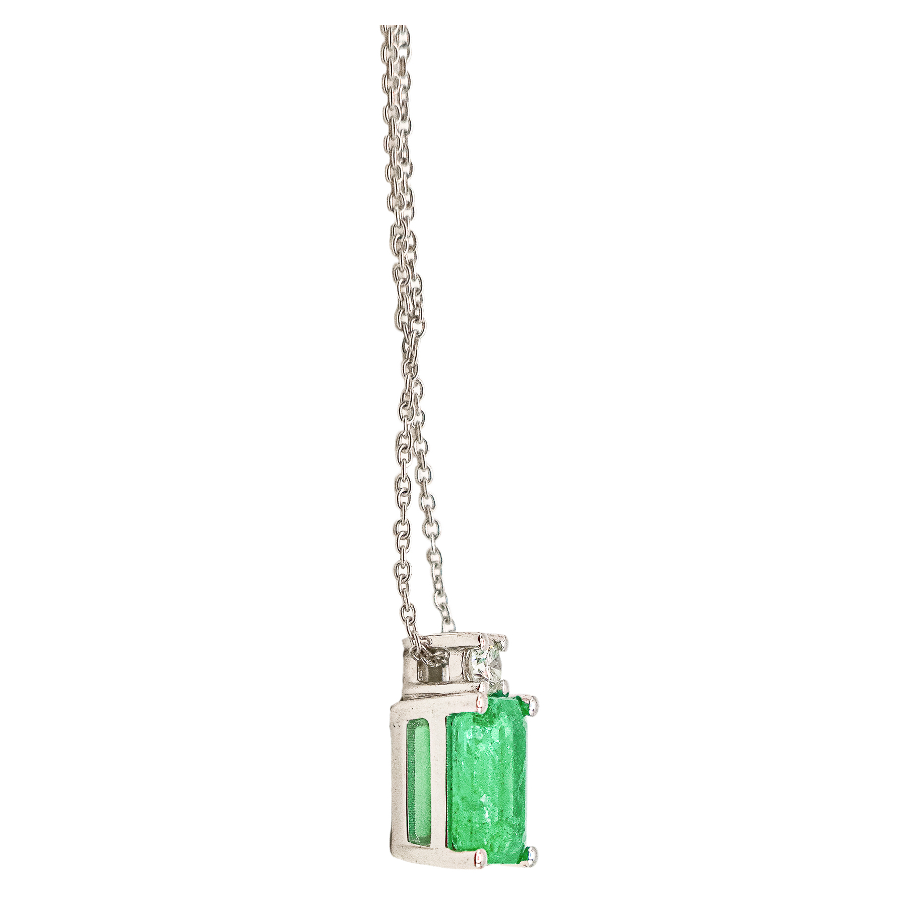 COLGANTE CON ESMERALDA Y BRILLANTE