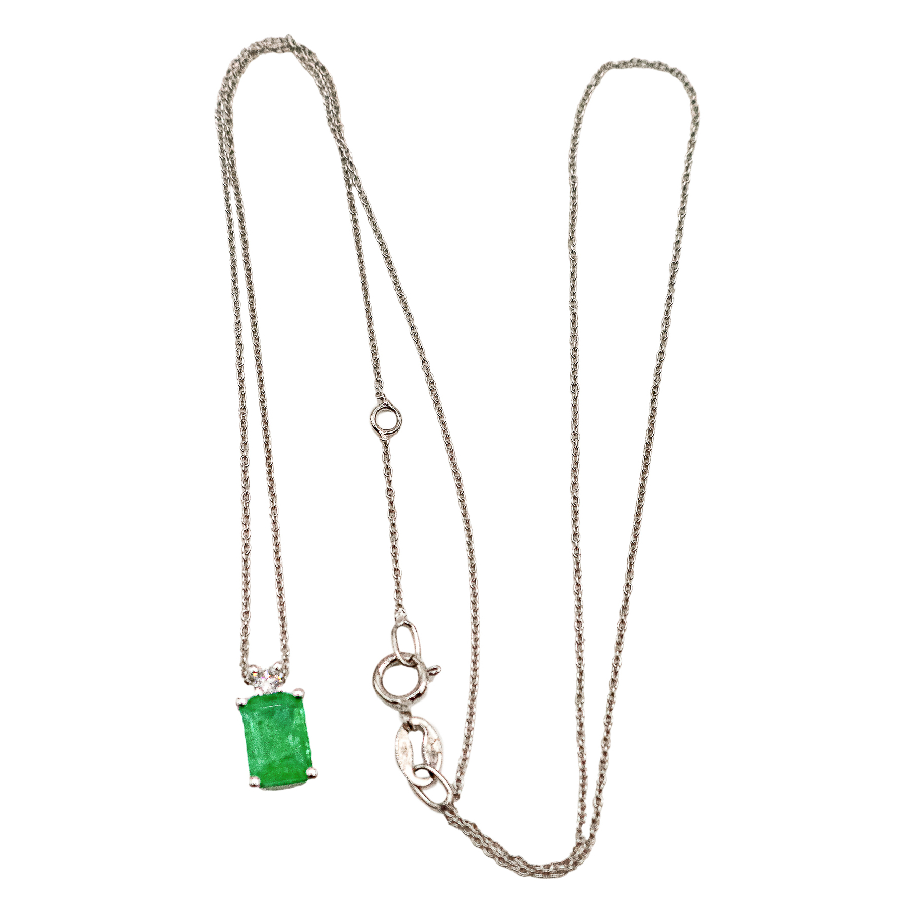 COLGANTE CON ESMERALDA Y BRILLANTE
