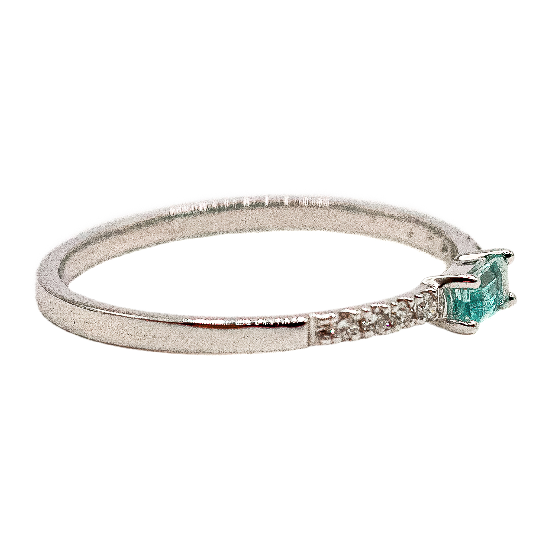 ANILLO CON CUARZO PARAIBA Y BRILLANTES