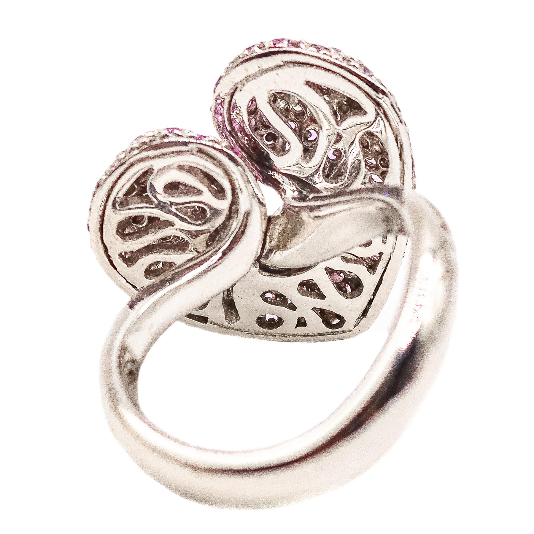 ANILLO CORAZÓN CON BRILLANTES Y RUBÍES