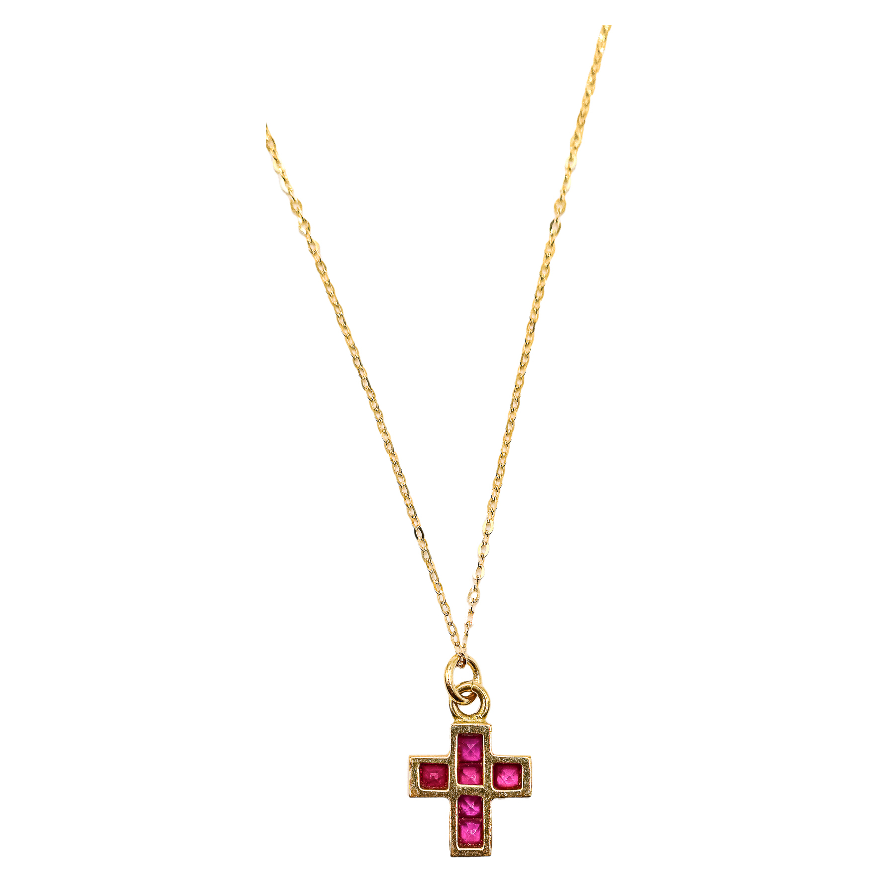CRUZ COLGANTE CON RUBÍES