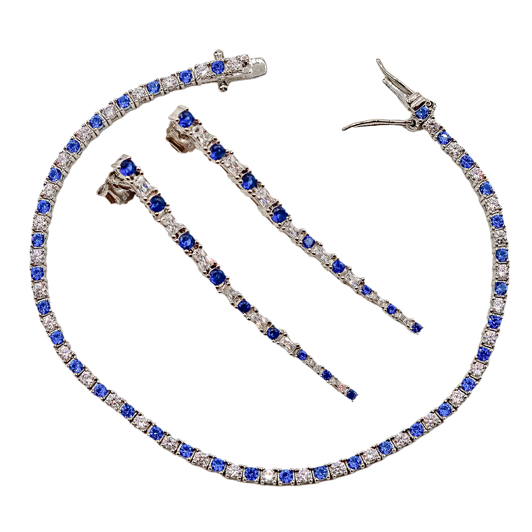 PULSERA RIVIERE Y PENDIENTES CON CIRCONITAS