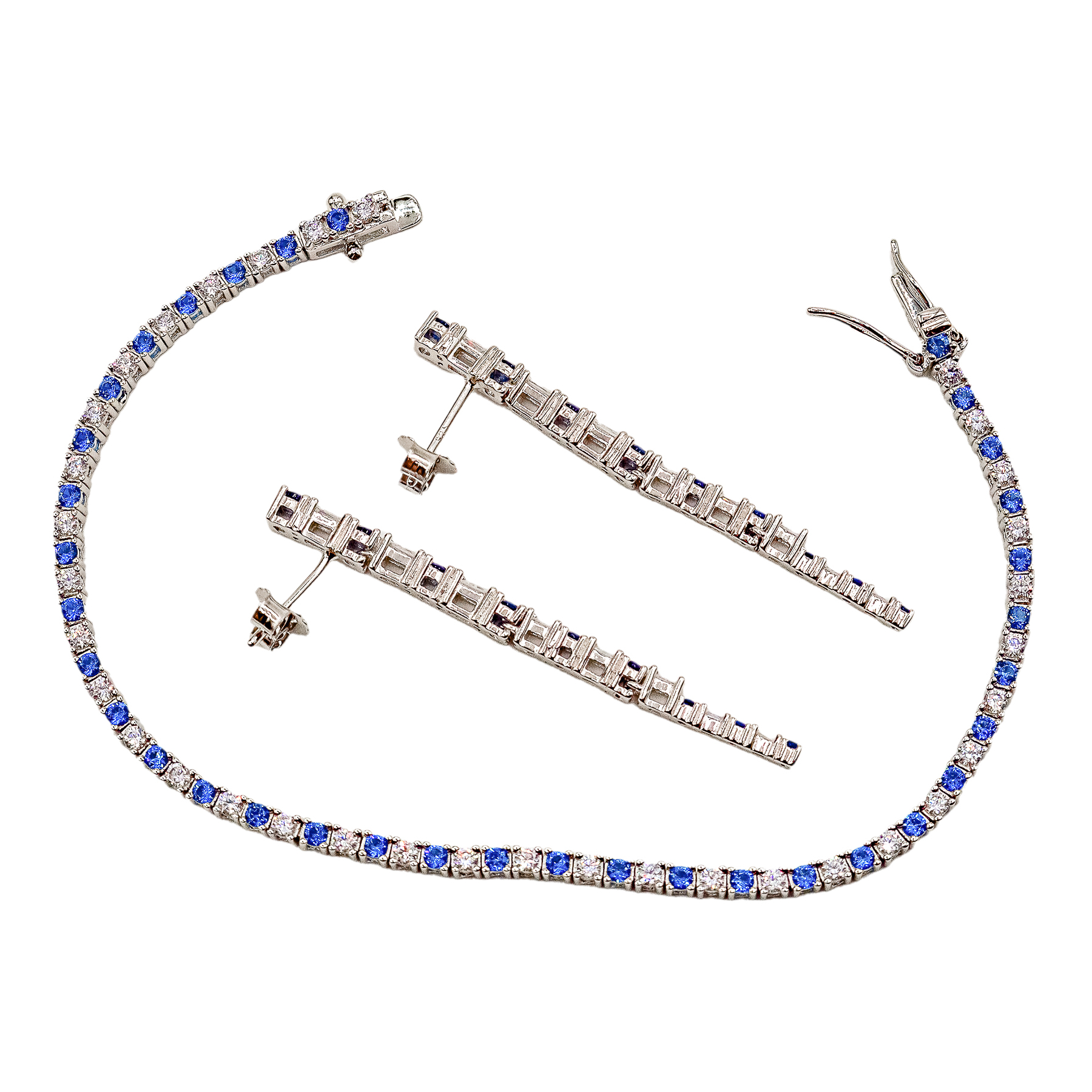 PULSERA RIVIERE Y PENDIENTES CON CIRCONITAS