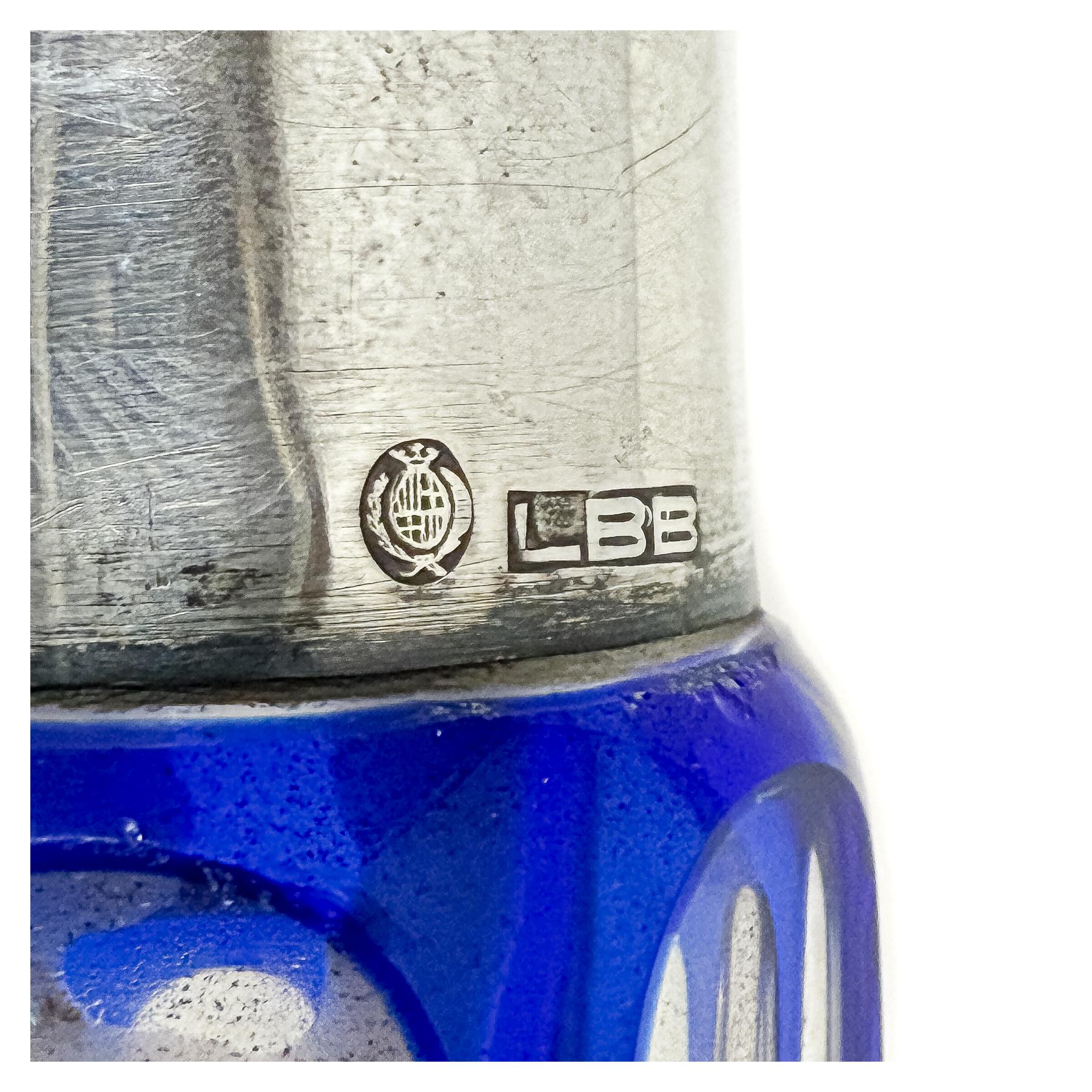 DOS BOTELLAS CRISTAL CON EMBOCADURA DE PLATA AÑOS 30